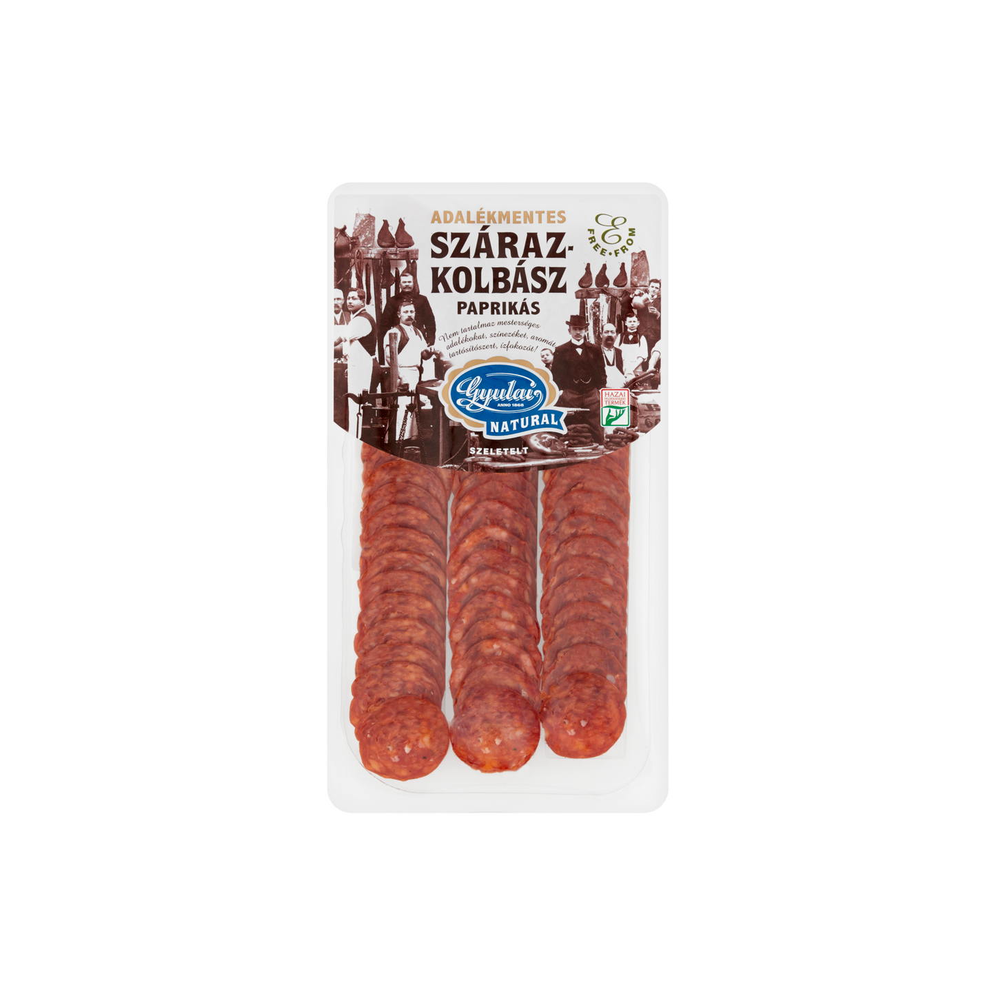Gyulai Natural szeletelt adalékmentes paprikás szárazkolbász 80 g