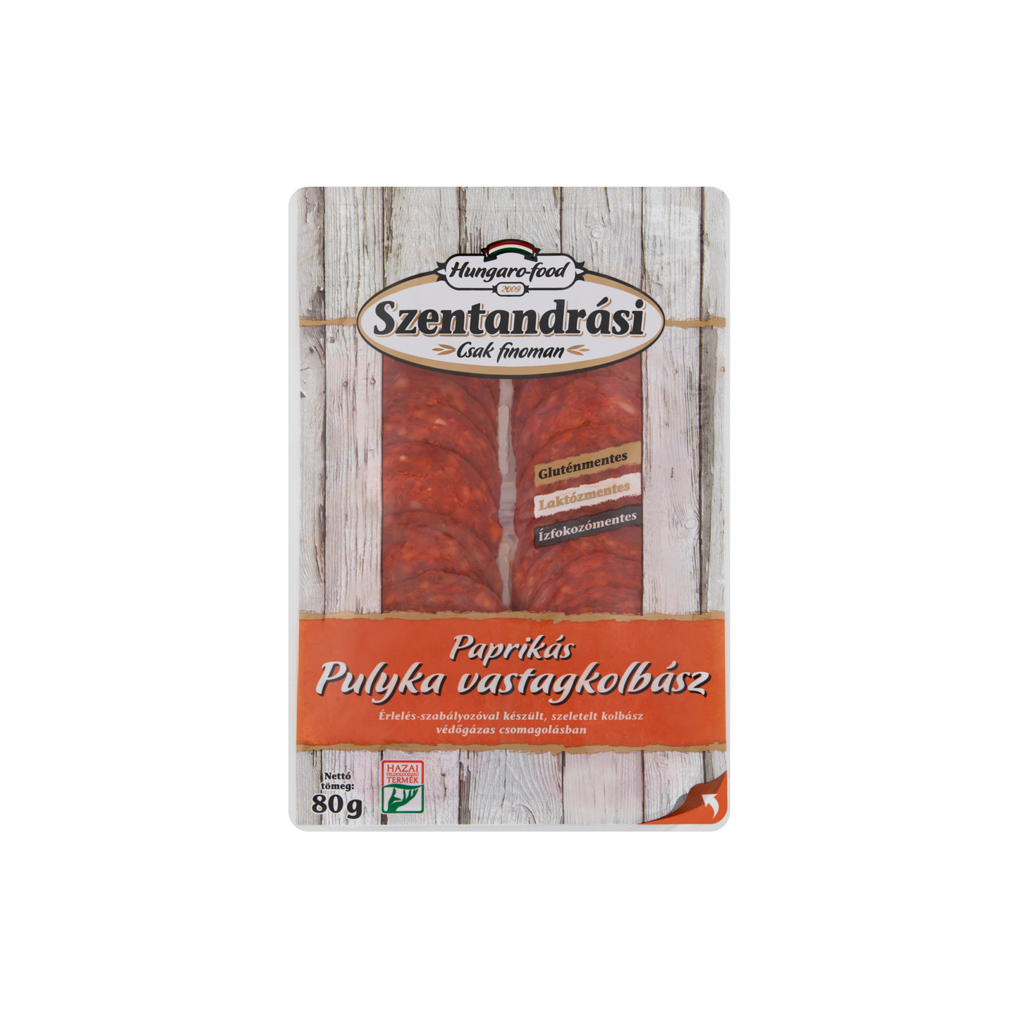 Szentandrási paprikás pulyka vastagkolbász 80 g