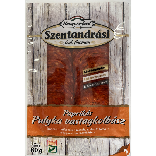 Szentandrási paprikás pulyka vastagkolbász 80 g