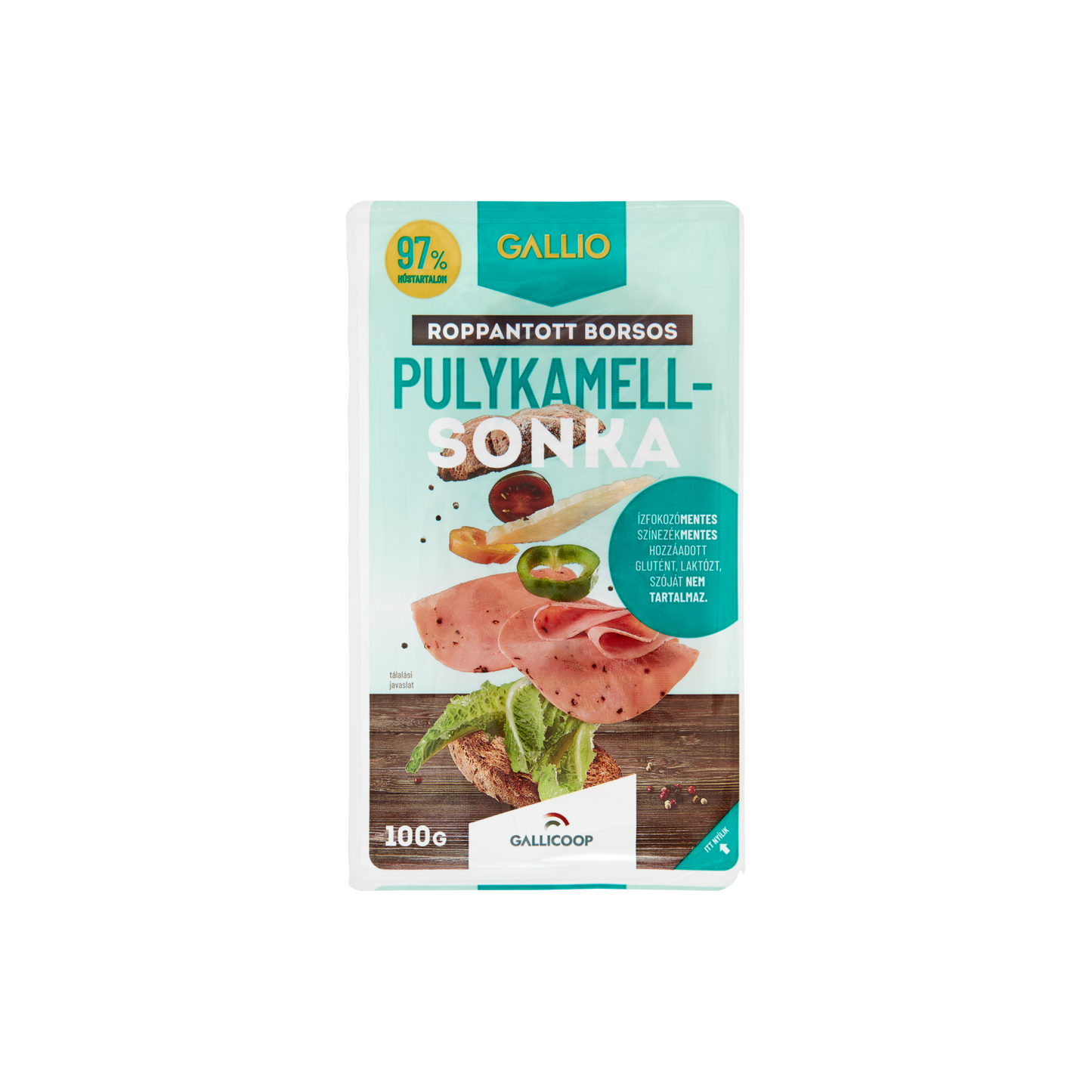 Gallio szeletelt roppantott borsos pulykamellsonka 100 g