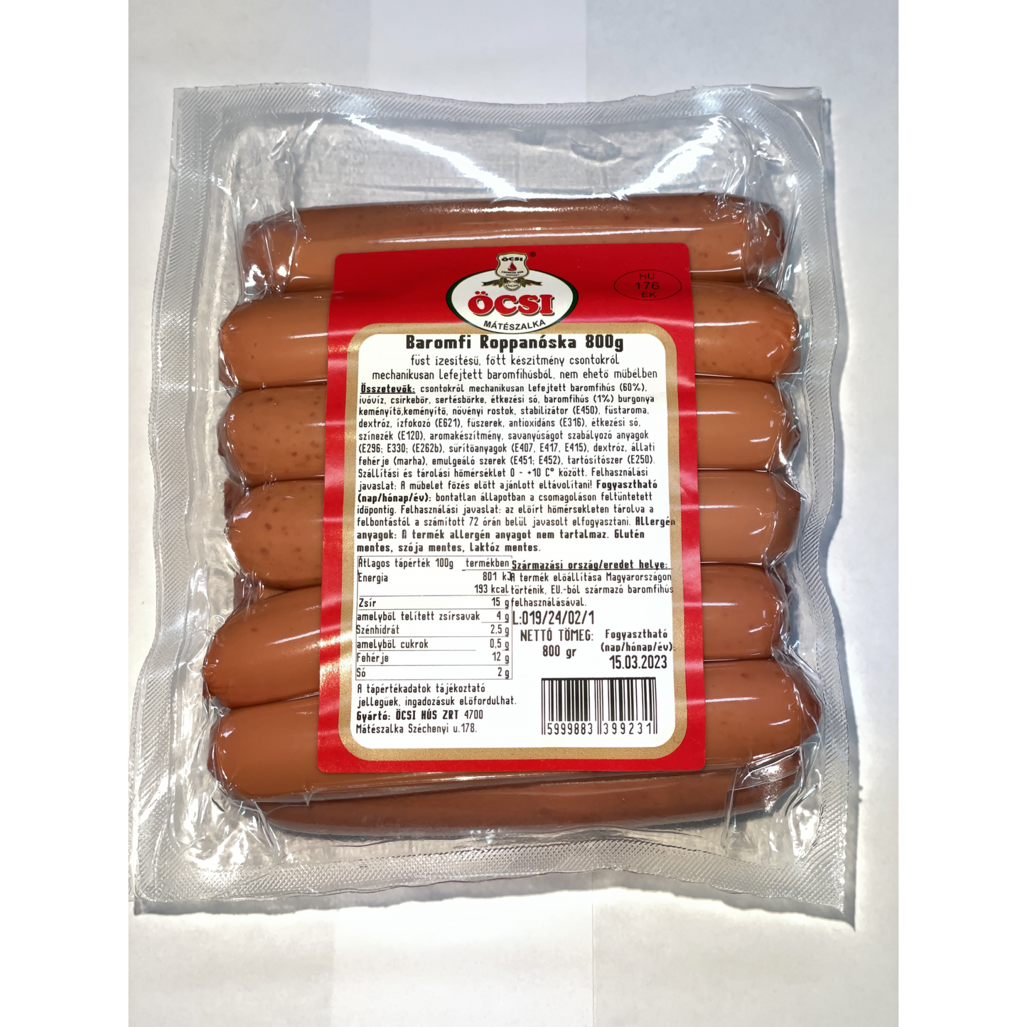 Öcsi baromfi roppanóska fűst ízesítésű 800 g