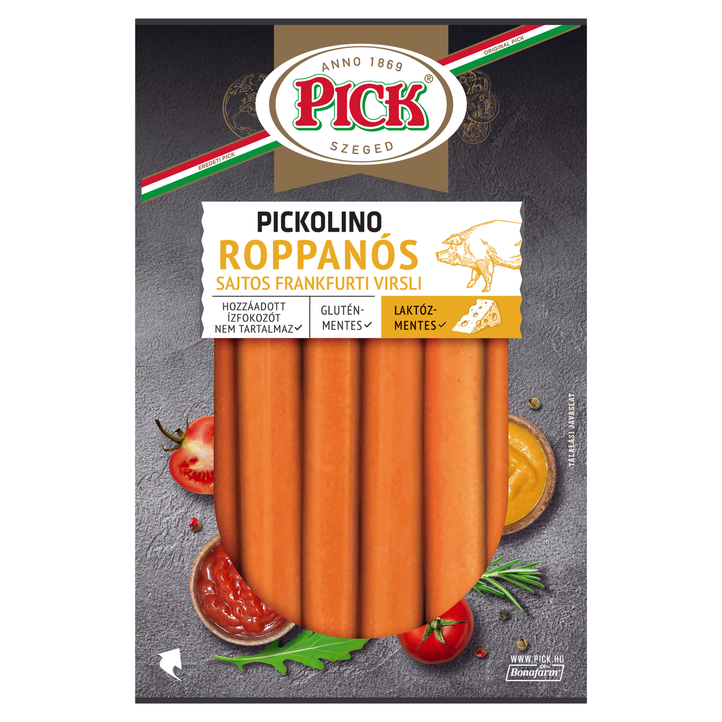 Pick Pickolino roppanós sajtos frankfurti virsli sertéshúsból 300 g