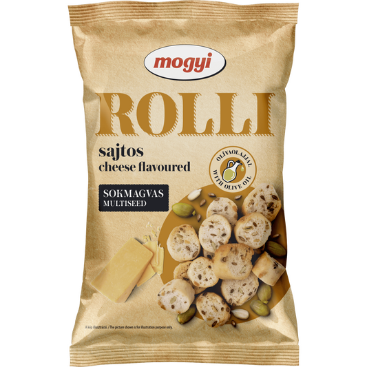 Mogyi Rolli sajtízű, pirított, sokmagvas kenyérkarika olívaolajjal 65 g