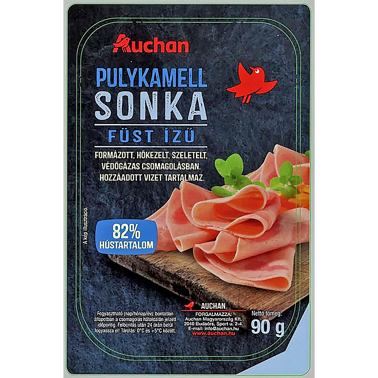 Auchan Kedvenc pulykamell sonka füst ízű szeletelt 90 g