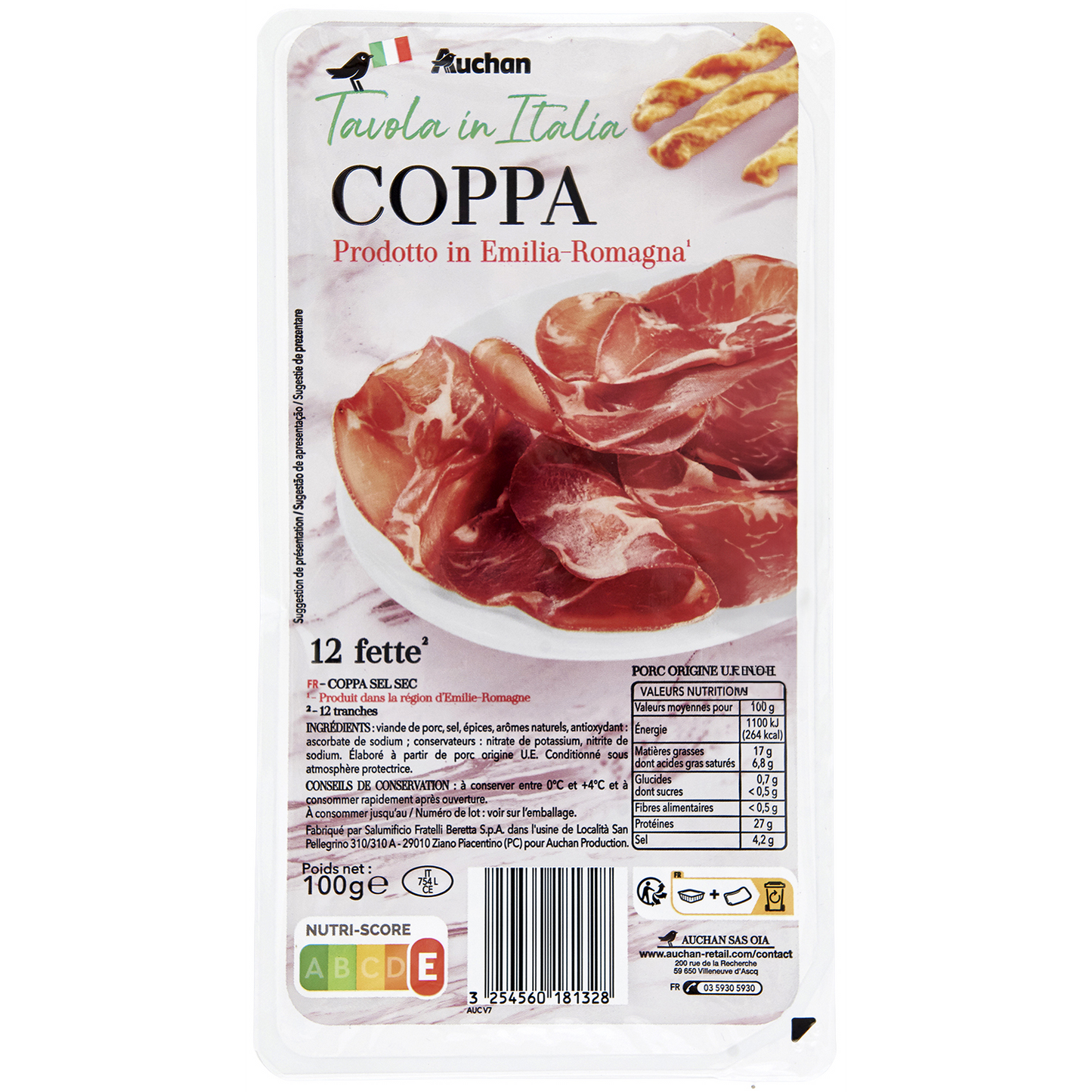 Auchan Tavola in Italia Coppa 12 szeletes 100g