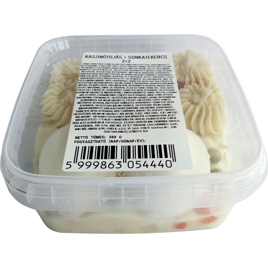 Tormás sonkatekercs, kaszinótojás, franciasalátával 380g