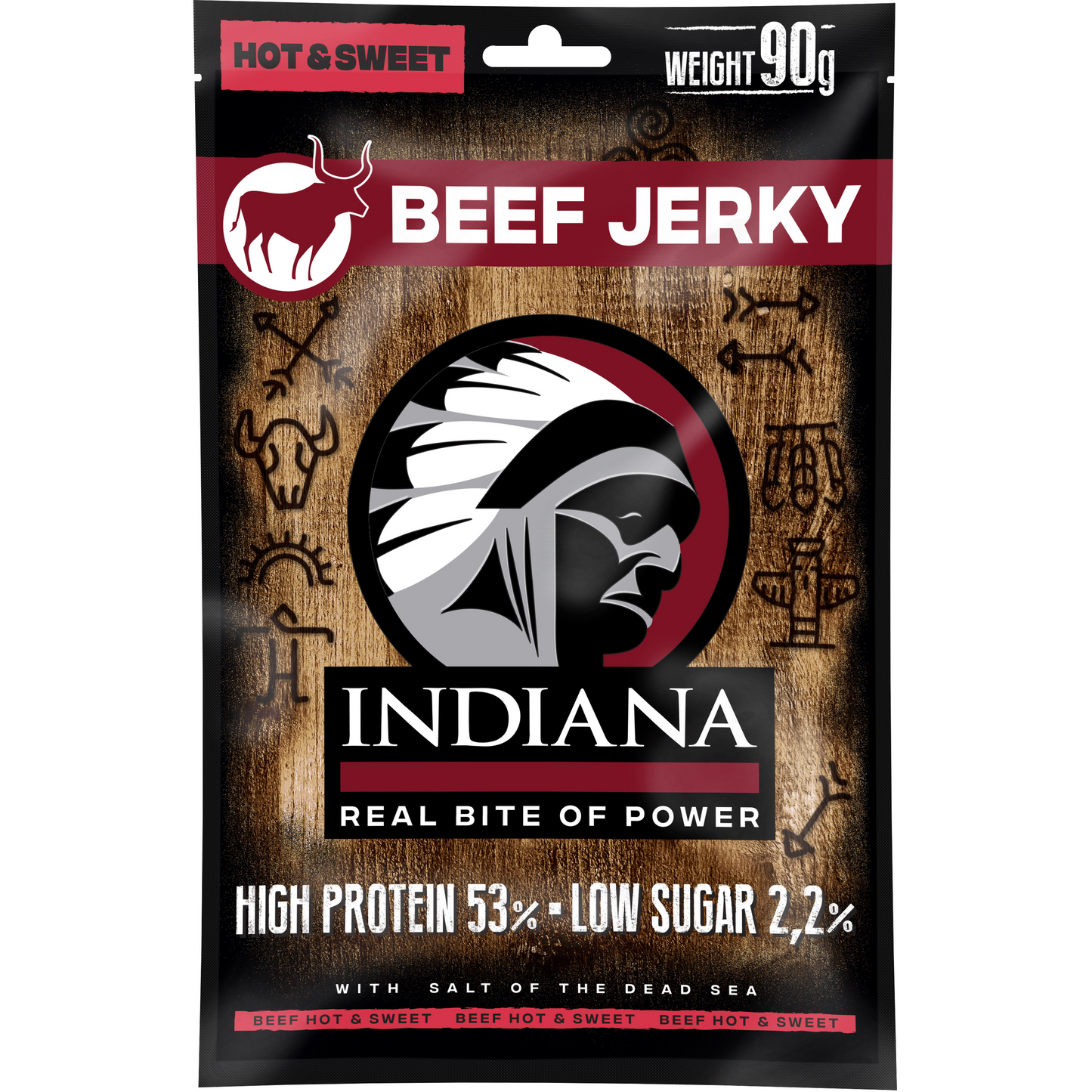 Indiana Jerky marhahúsból, csípős és édes ízesítéssel 25g