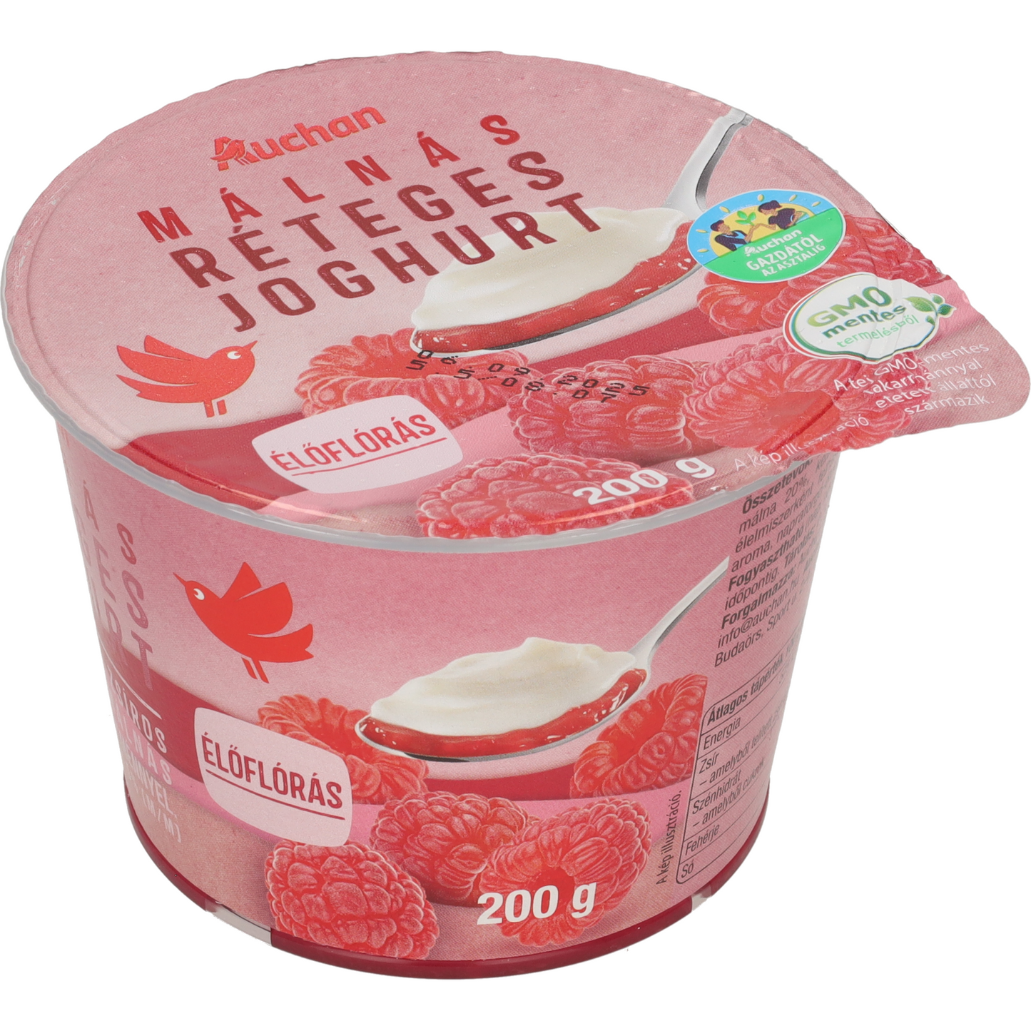 Auchan Kedvenc Gazdától az asztalig málnás réteges joghurt 200 g