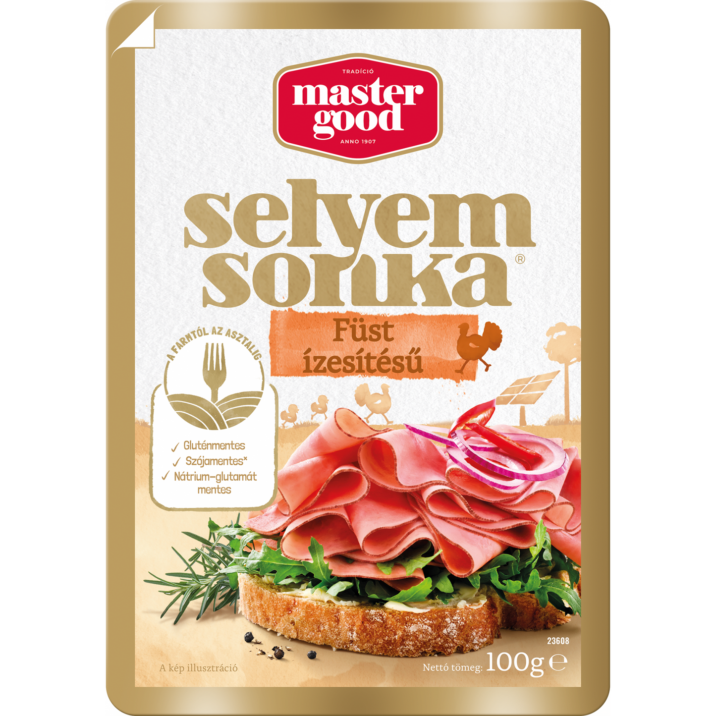 Master Good szeletelt, füst ízesítésű selyemsonka 100 g