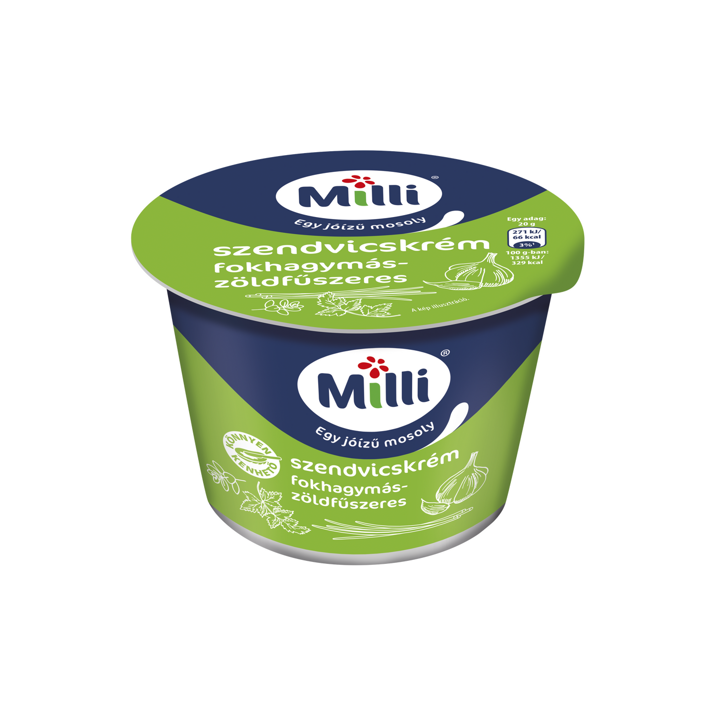 Milli fokhagymás-zöldfűszeres szendvicskrém 200 g