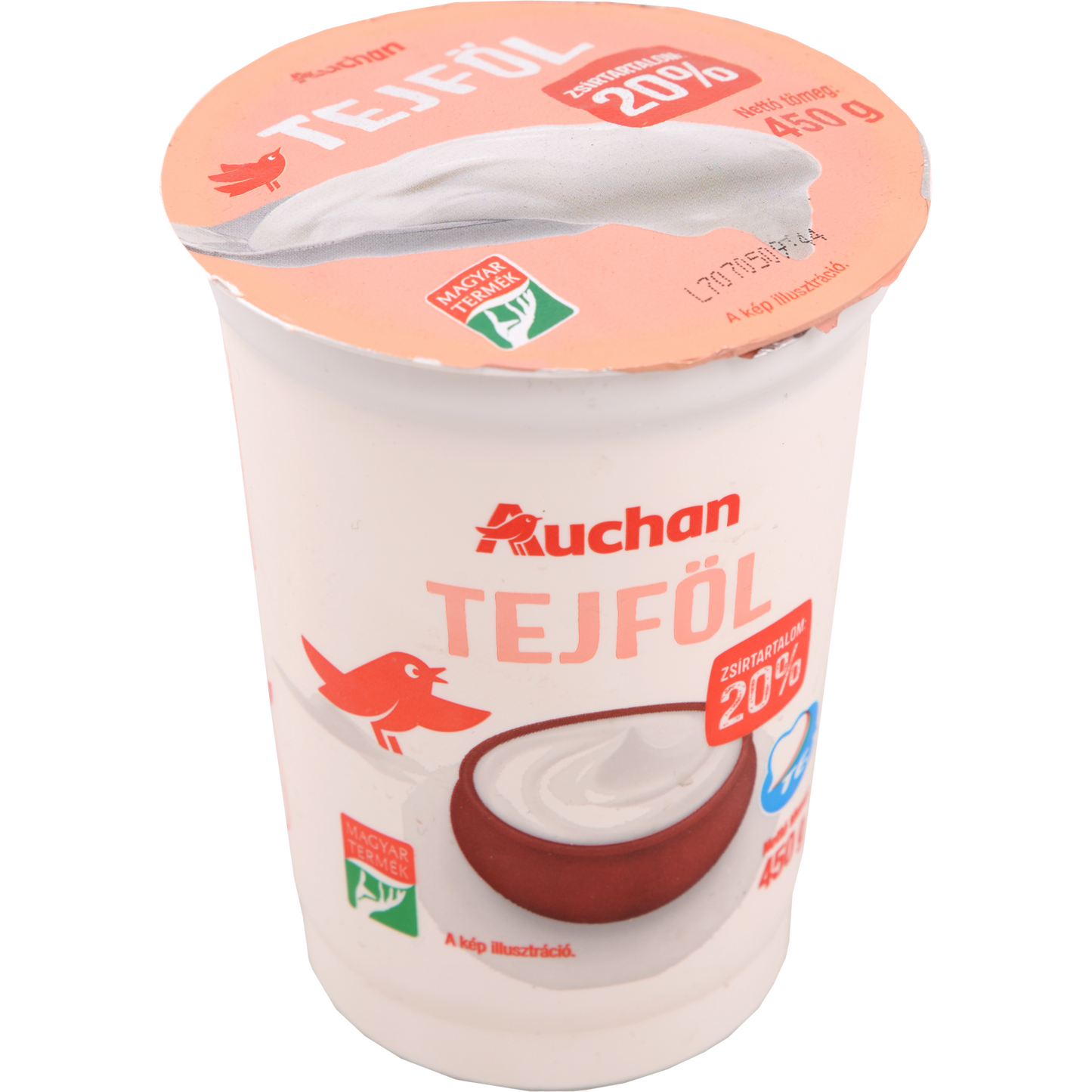 Auchan Kedvenc tejföl pasztőrözött, homogénezett 20% 450 g