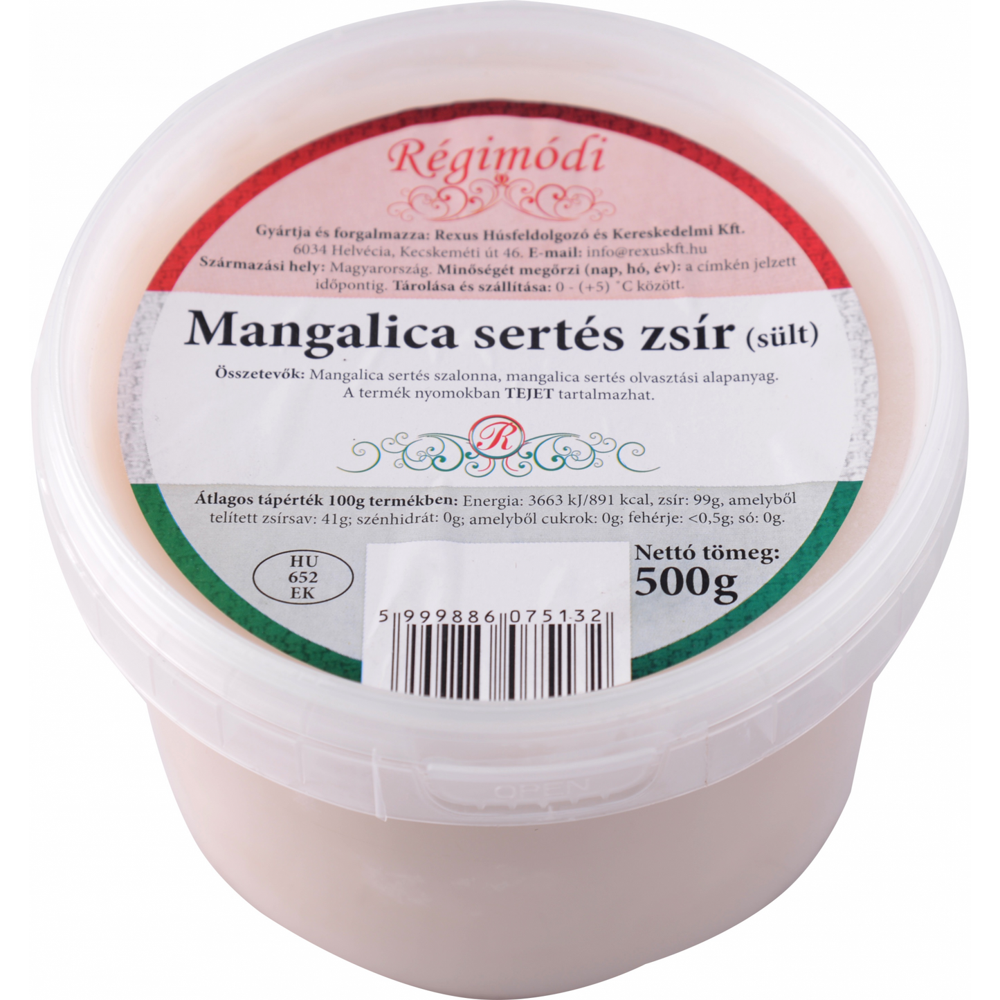 Régimódi mangalica sertés zsír 500 g