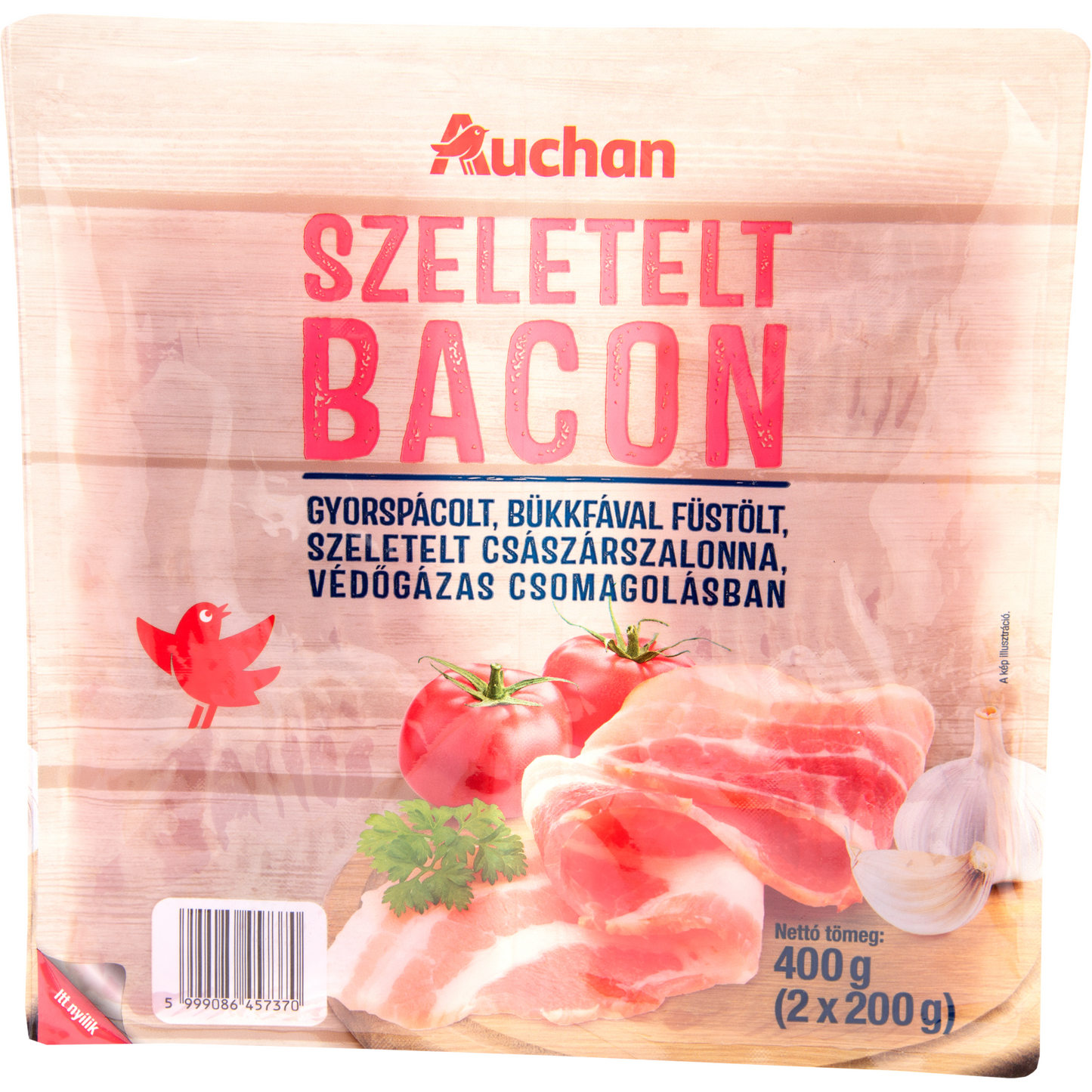 Auchan Kedvenc szeletelt bacon 400 g (2x200 g)