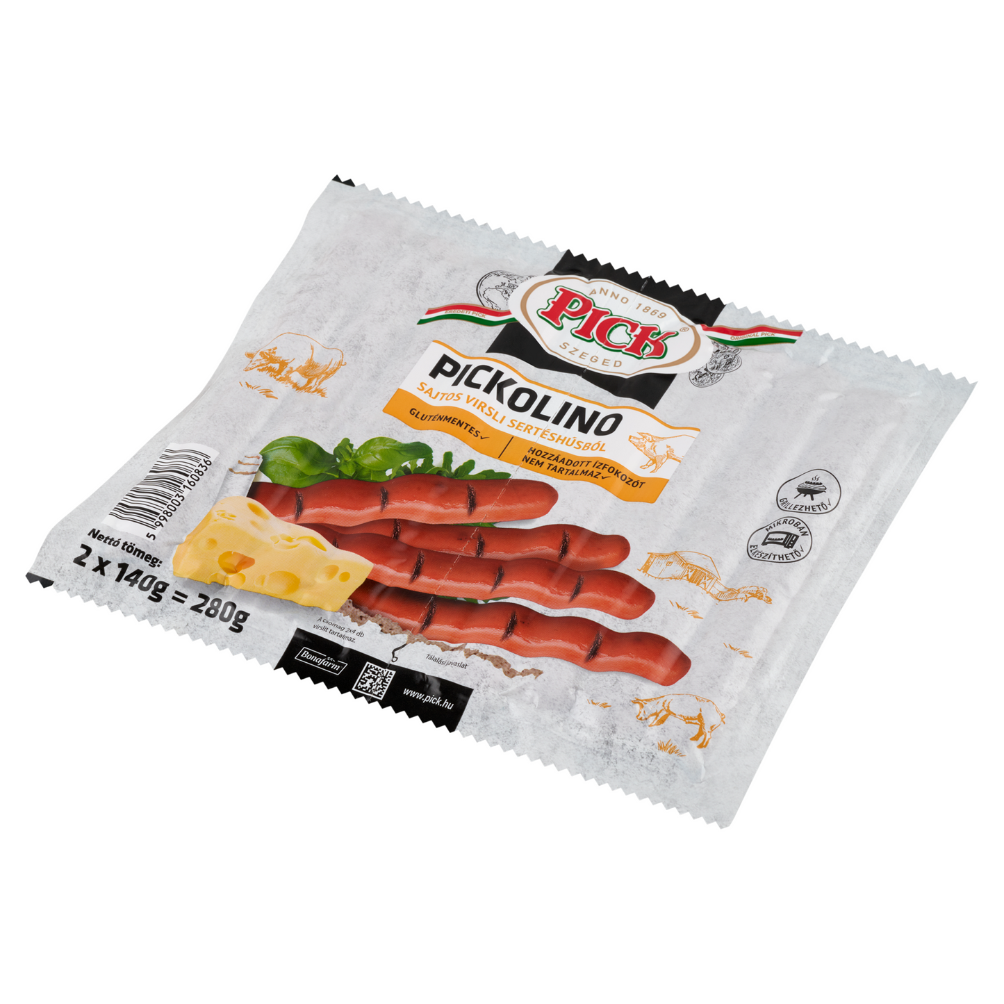 Pick Pickolino sajtos virsli sertéshúsból 2 x 140 g (280 g)