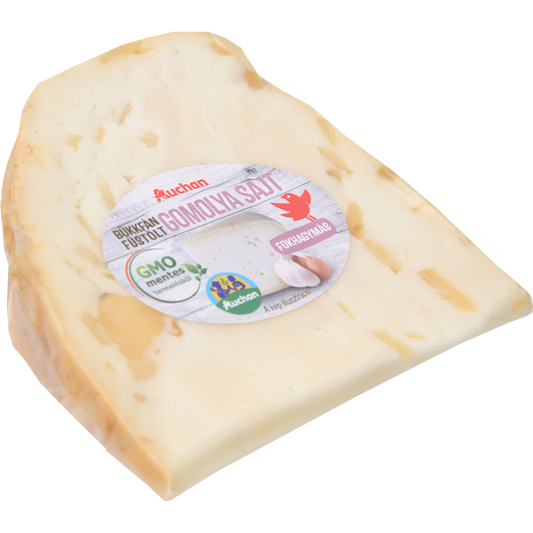Auchan Kedvenc Gazdától az asztalig füstölt fokhagymás gomolya sajt Ft/kg