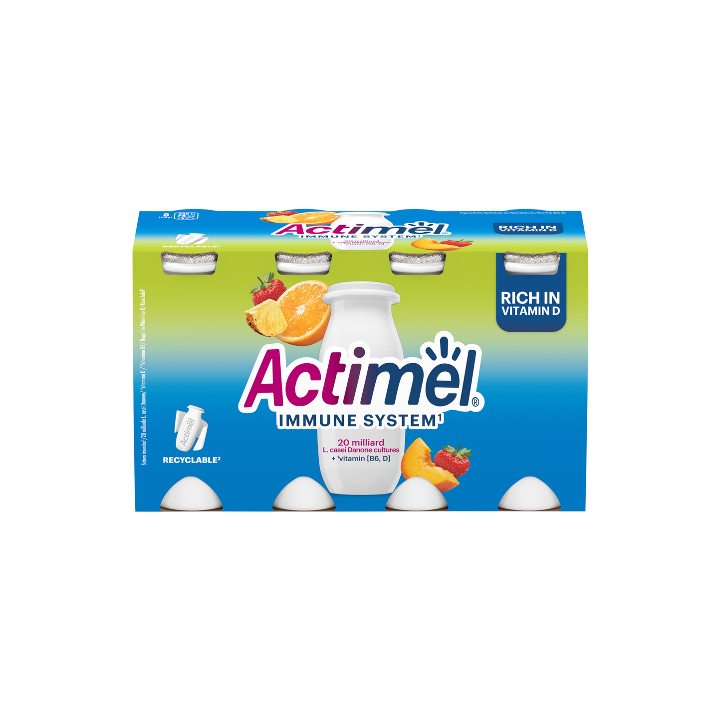 Danone Actimel vegyes gyümölcsízű zsírszegény joghurtalapú ital  8 x 100 g (800 g)