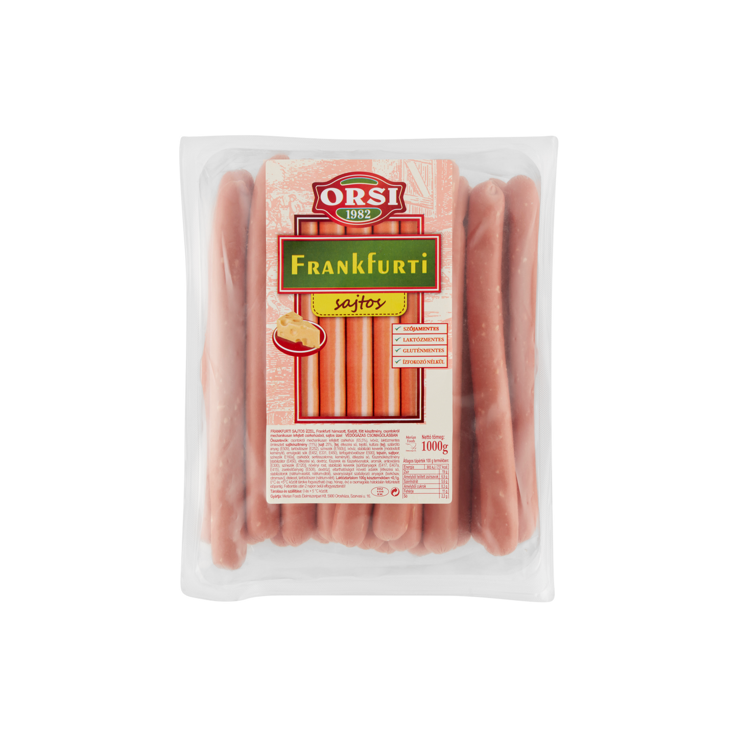 Orsi sajtos frankfurti 1000 g