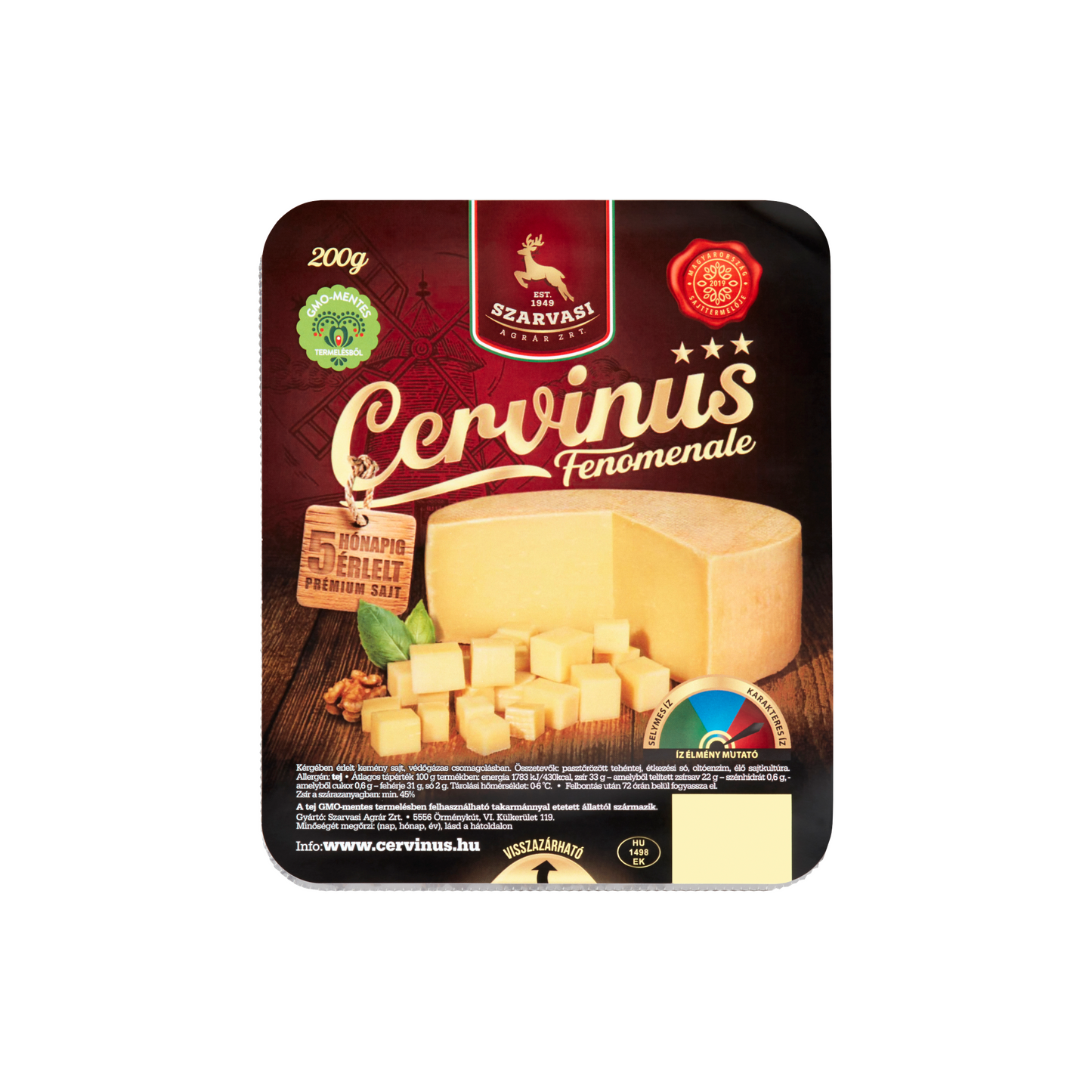Szarvasi Cervinus Fenomenale kérgében érlelt kemény sajt 200 g