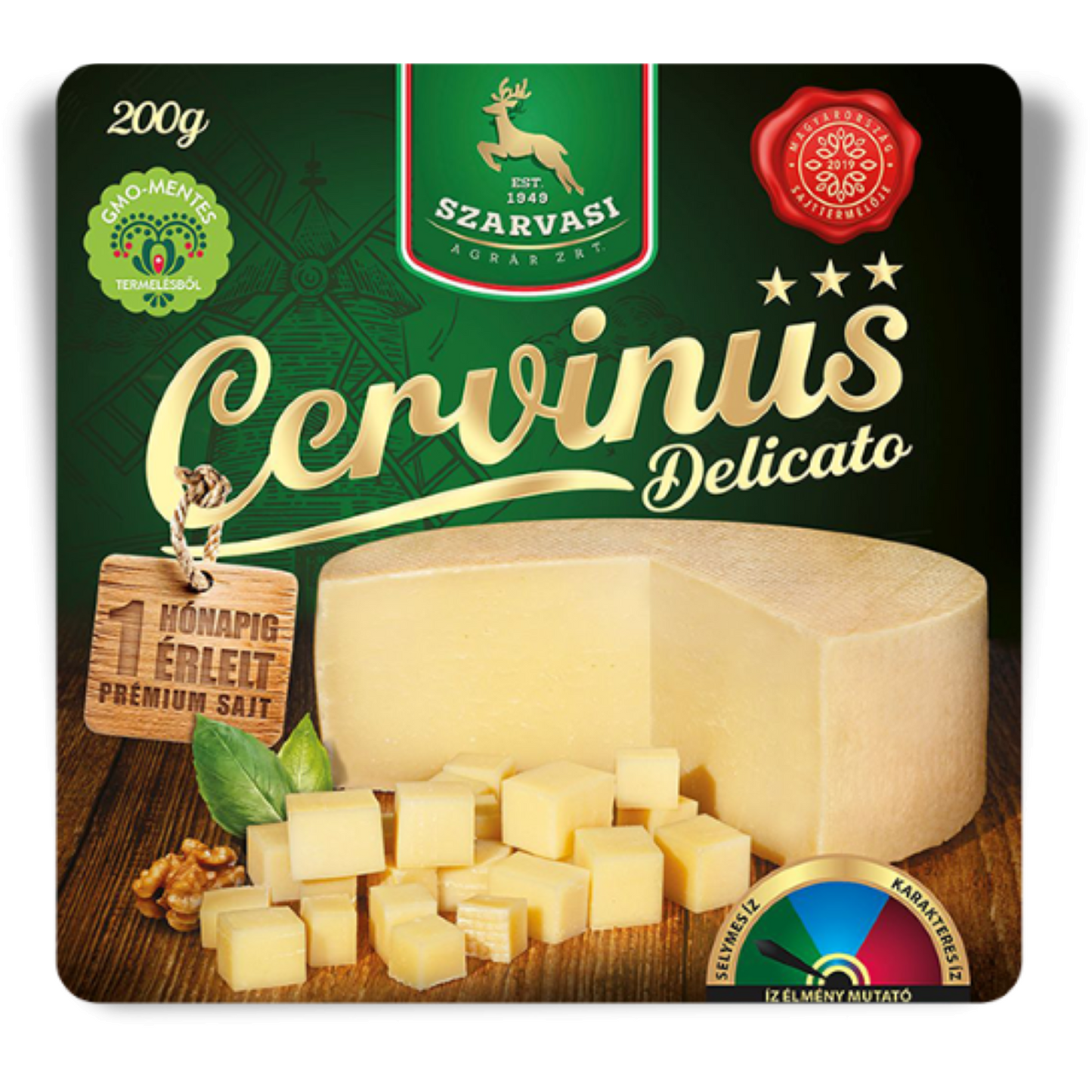 Szarvasi Cervinus Delicato kérgében érlelt kemény sajt 200 g