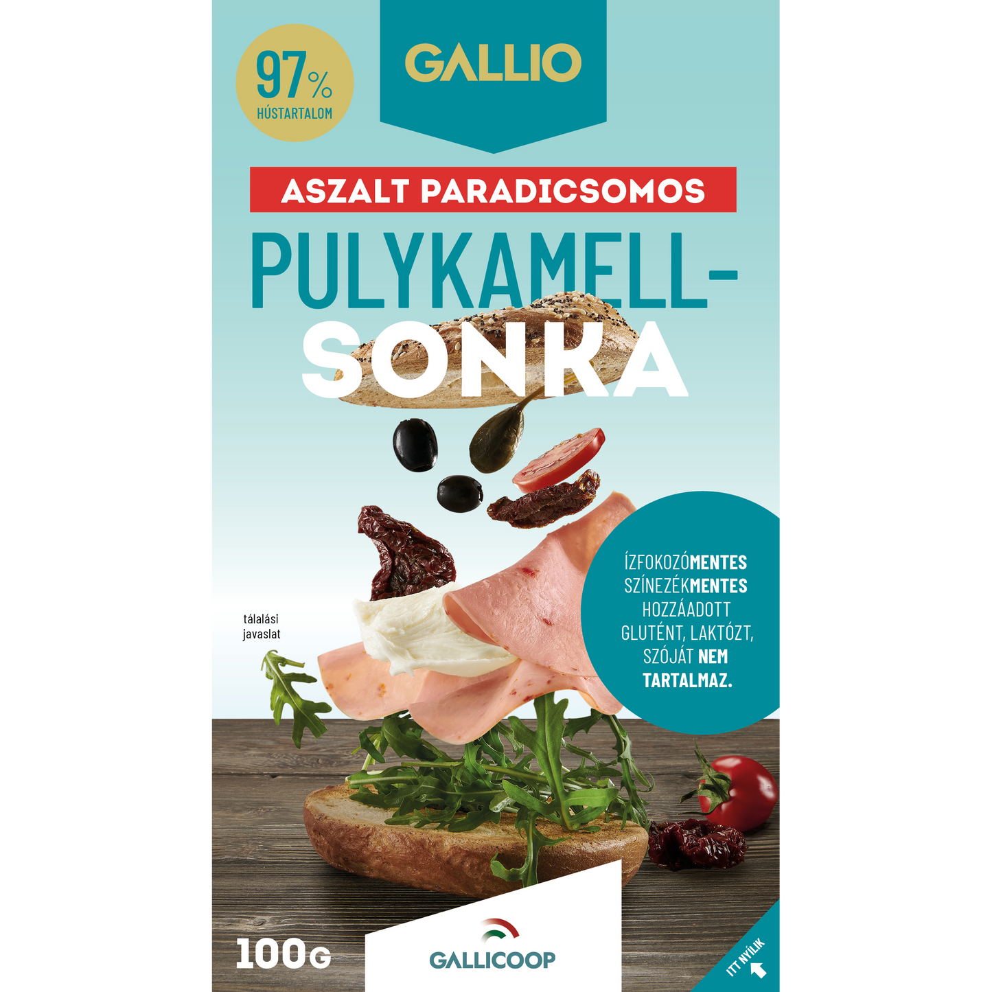 Gallio szeletelt aszalt paradicsomos pulykamell sonka 100 g