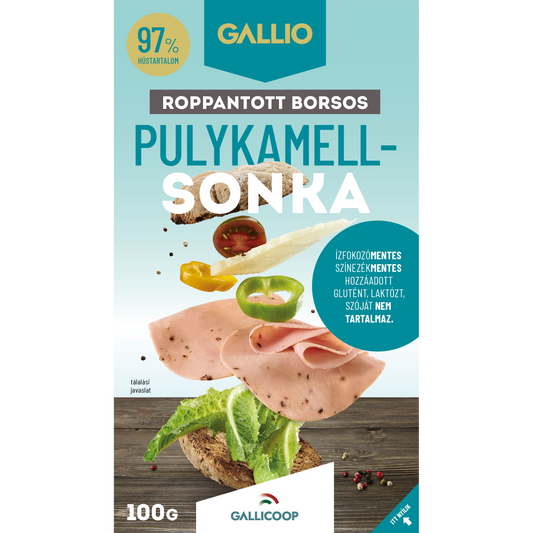 Gallio szeletelt roppantott borsos pulykamellsonka 100 g