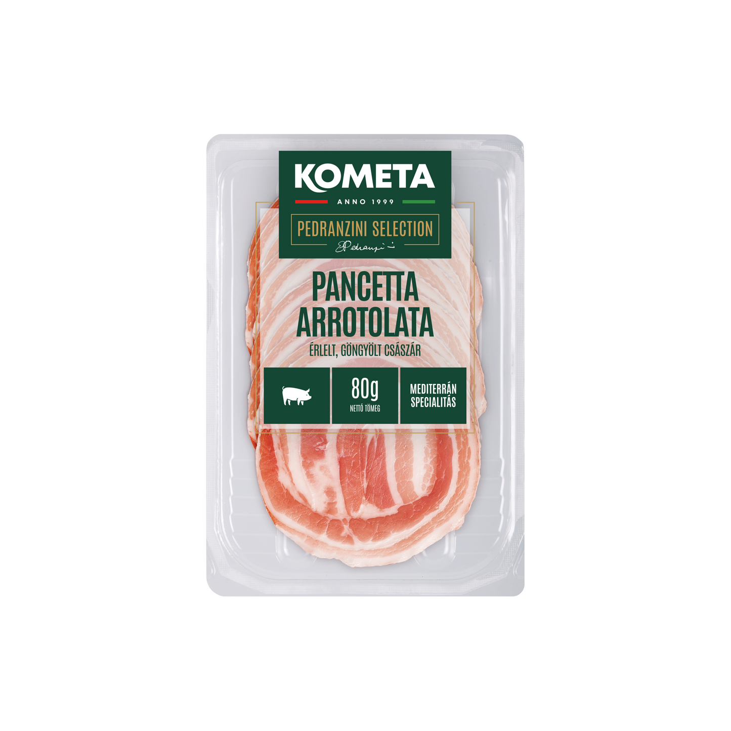Kometa Pancetta Arrotolata szeletelt, érlelt göngyölt császár 80 g