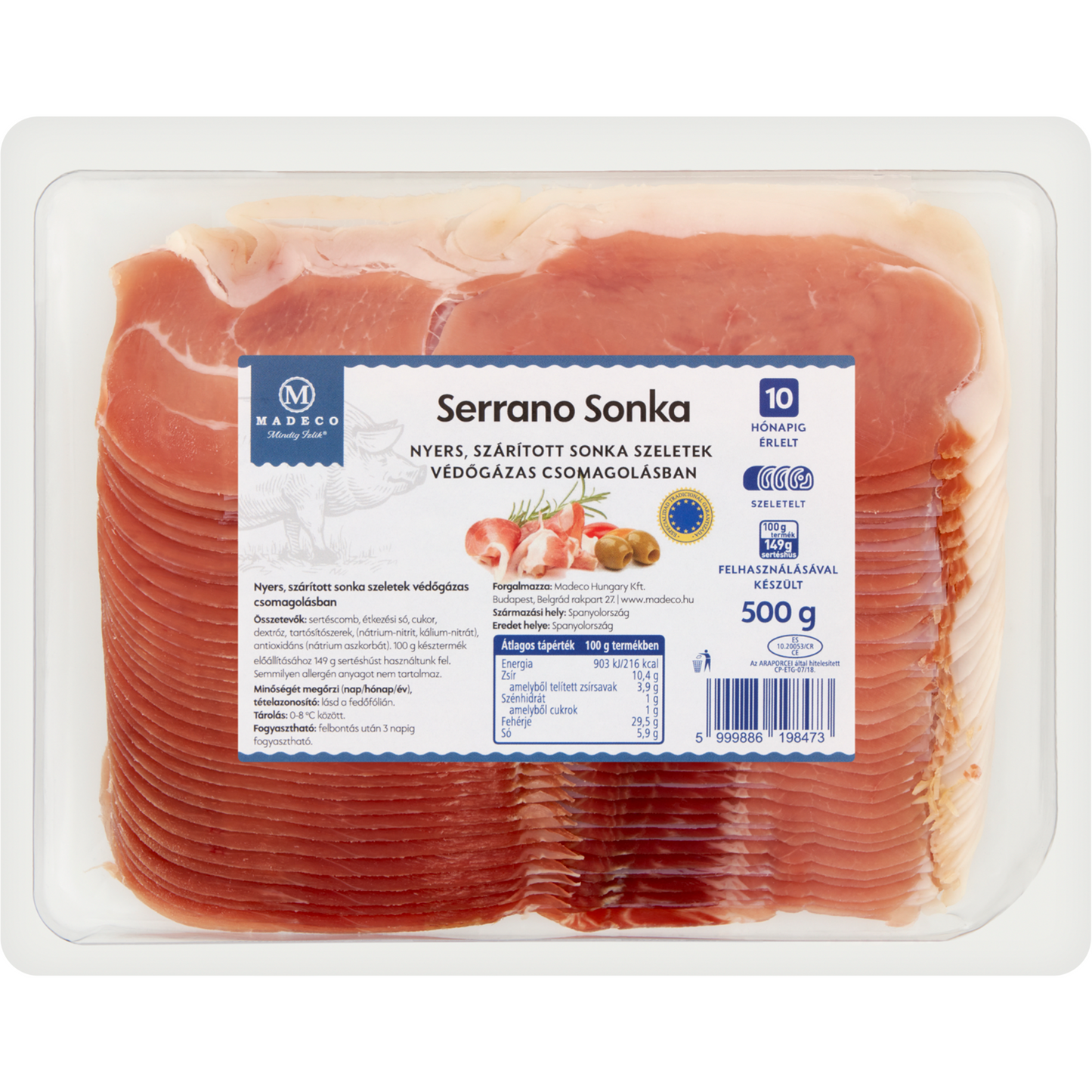 Madeco szeletelt Serrano sonka 500 g