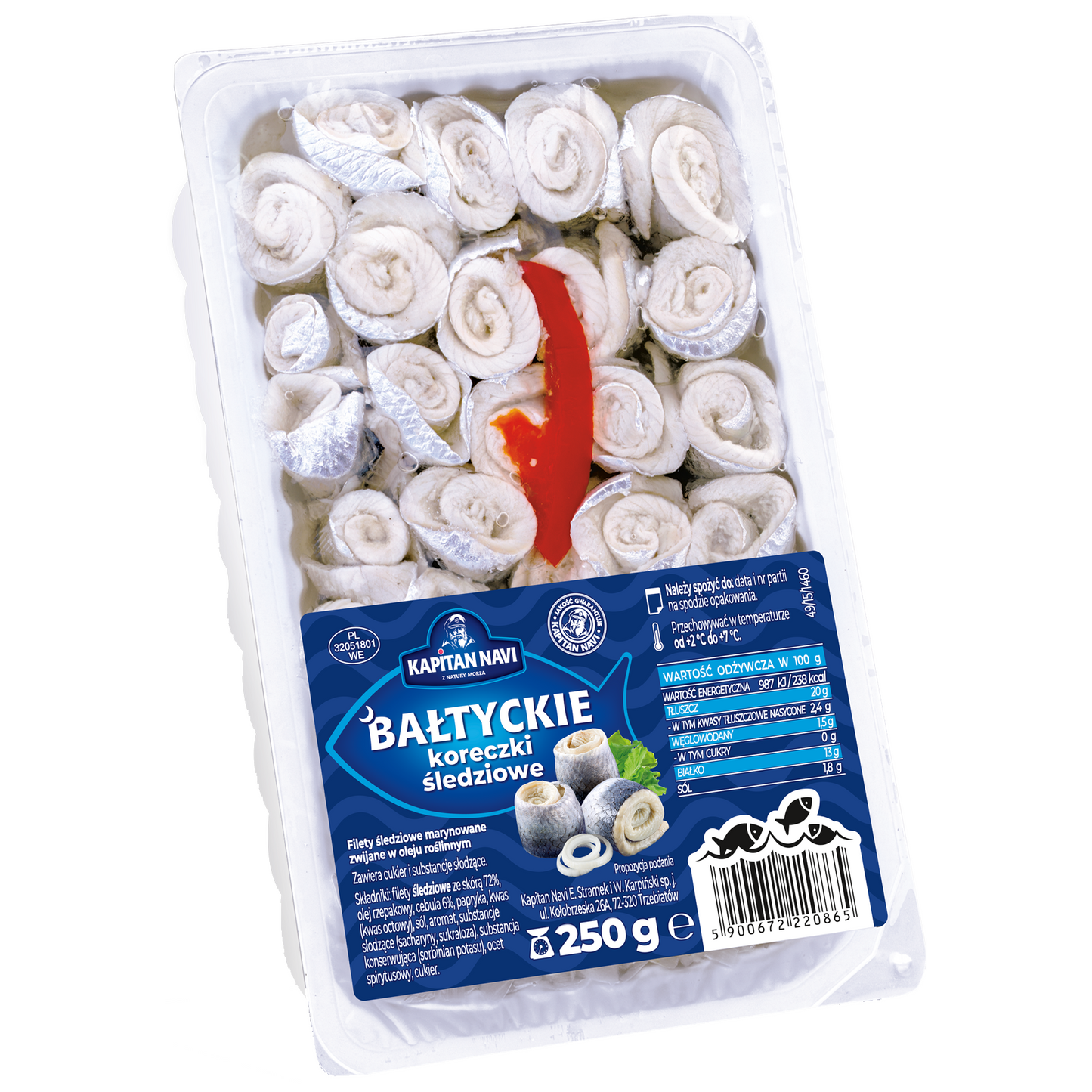 Balti  pácolt mini heringfilé tekercs 250 g