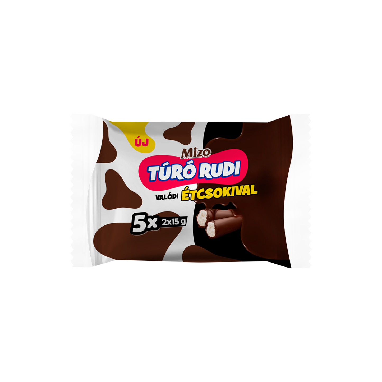 Mizo Túró Rudi natúr túródesszert étcsokoládé bevonattal 5 x 2 x 15 g (150 g)
