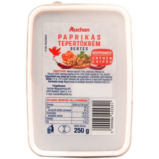 Auchan Kedvenc paprikás sertés tepertőkrém enyhén csípős 250 g