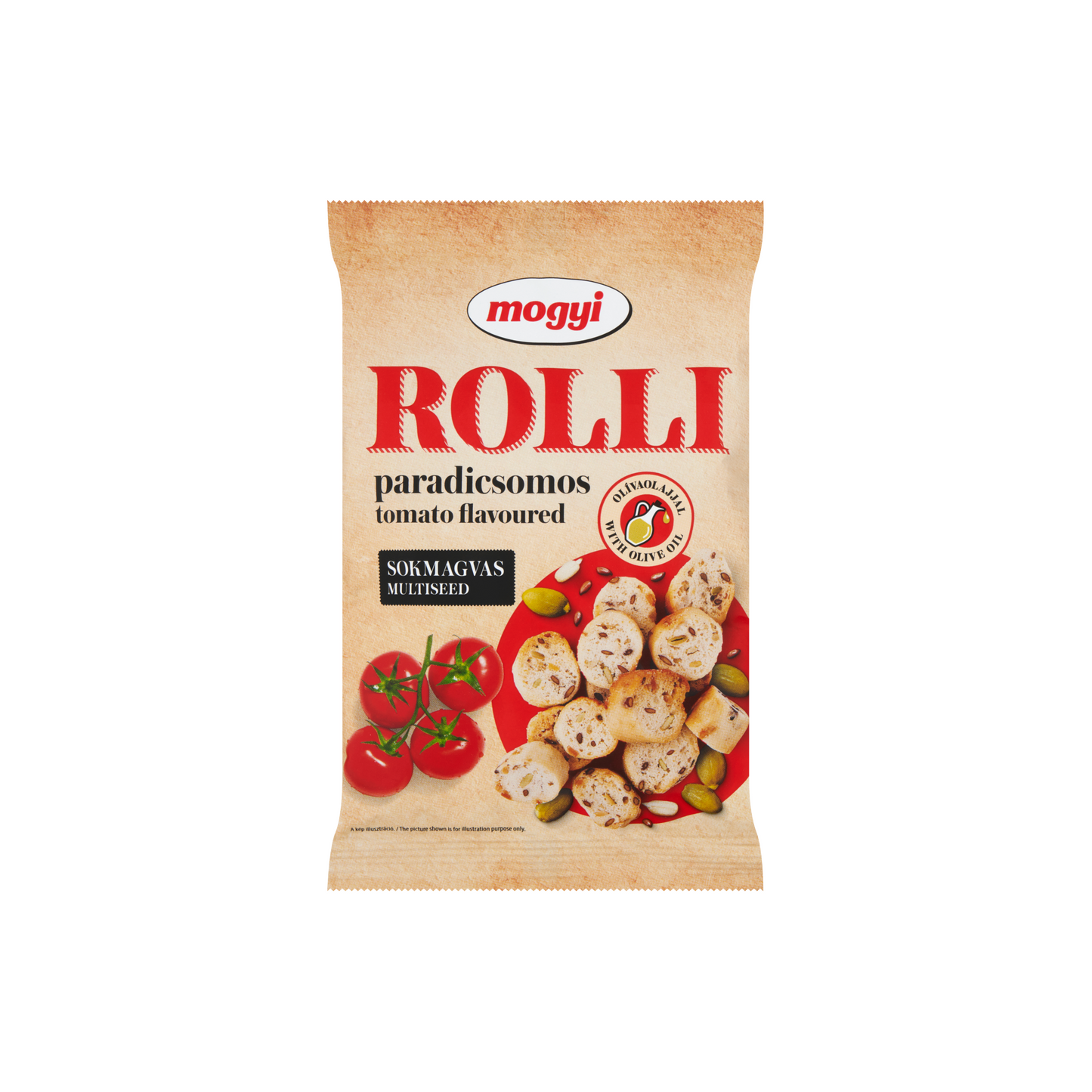 Mogyi Rolli paradicsomos, pirított, sokmagvas kenyérkarika olívaolajjal 65 g