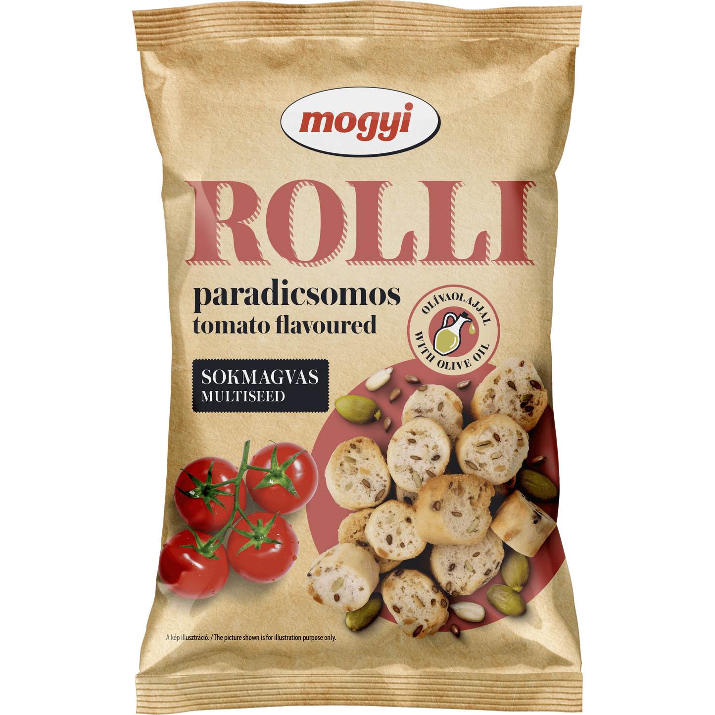 Mogyi Rolli paradicsomos, pirított, sokmagvas kenyérkarika olívaolajjal 65 g