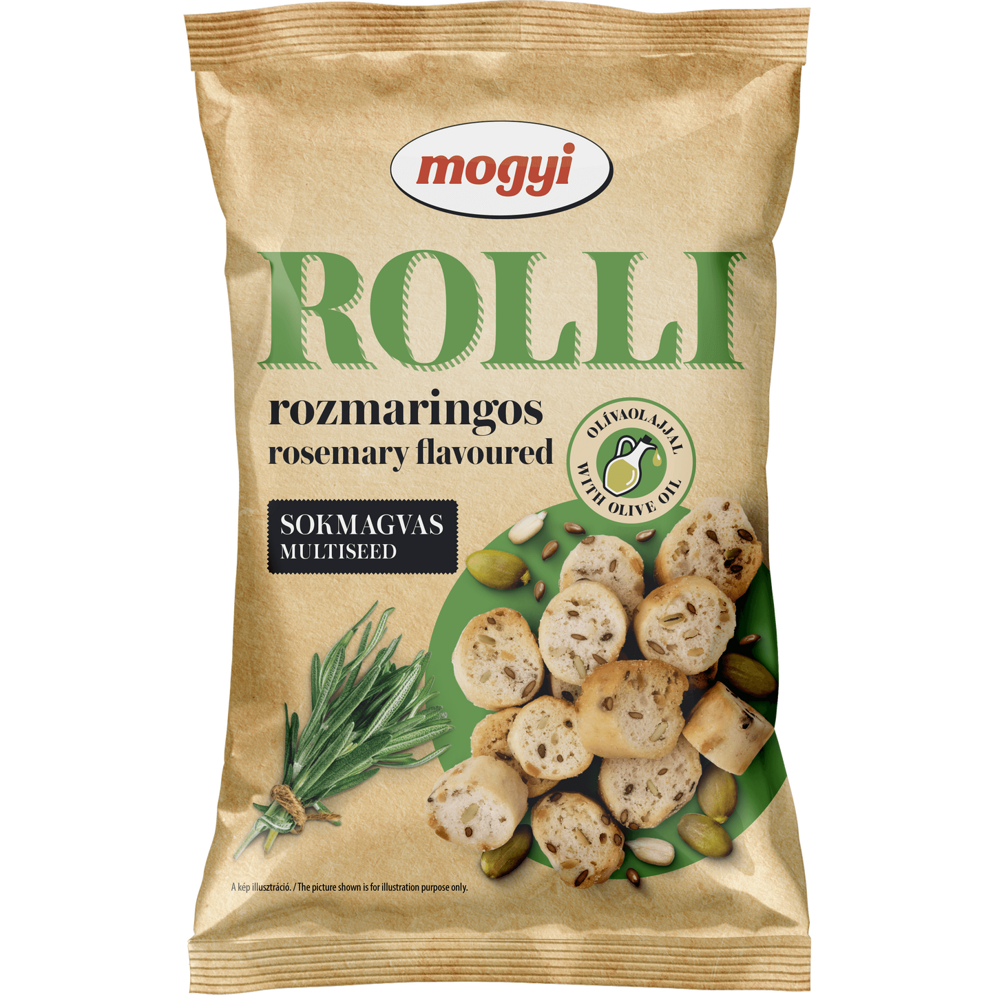 Mogyi Rolli rozmaringos, pirított, sokmagvas kenyérkarika olívaolajjal 65 g