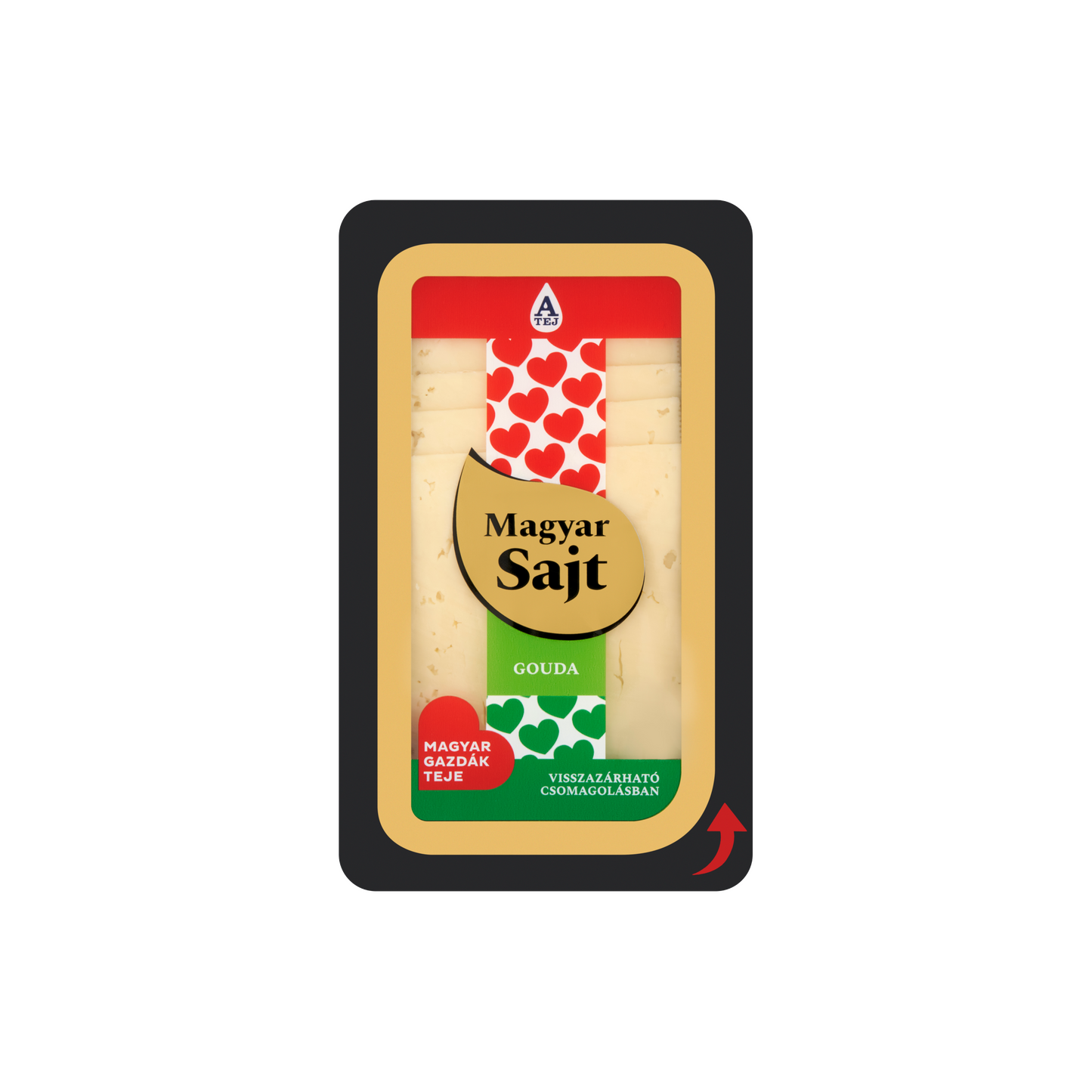 Magyar Sajt zsíros, félkemény, szeletelt gouda sajt 125 g