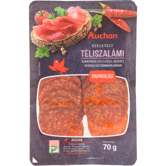 Auchan Kedvenc téliszalámi paprikás 70 g