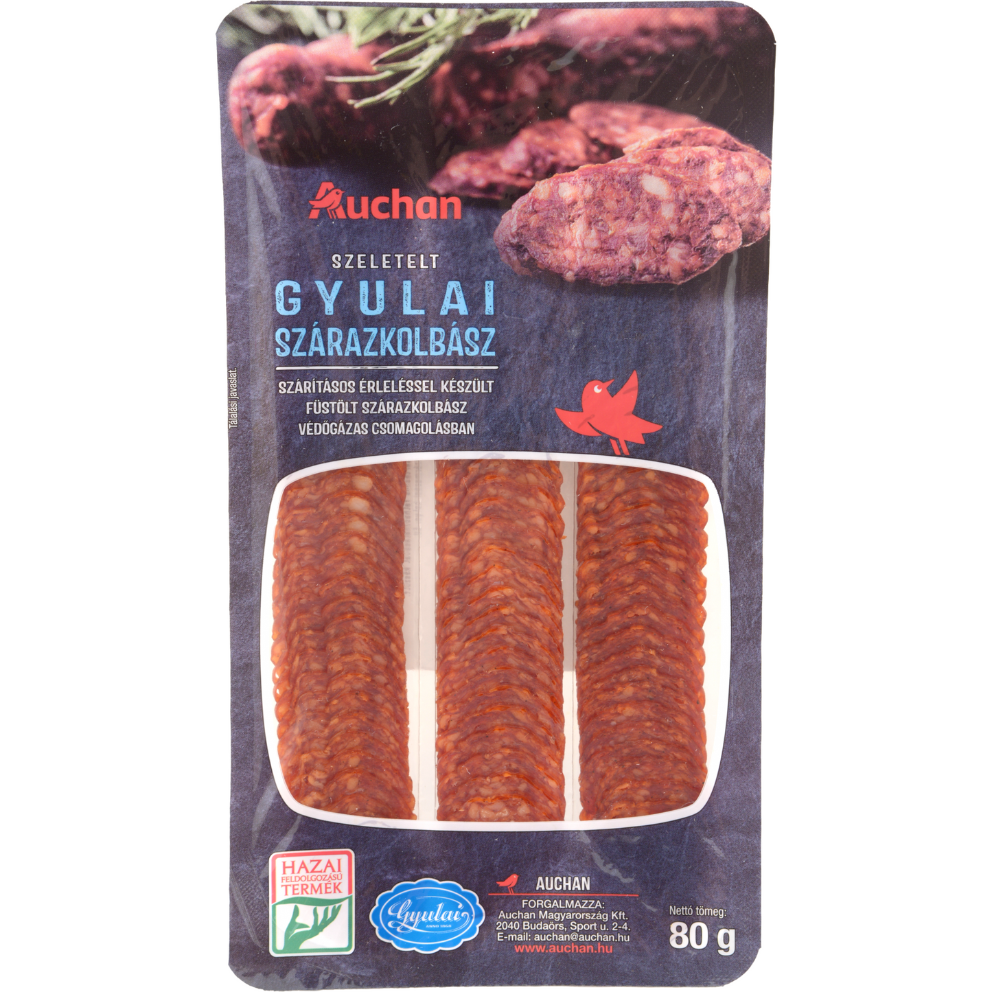 Auchan Kedvenc Gyulai kolbász szeletelt 80 g