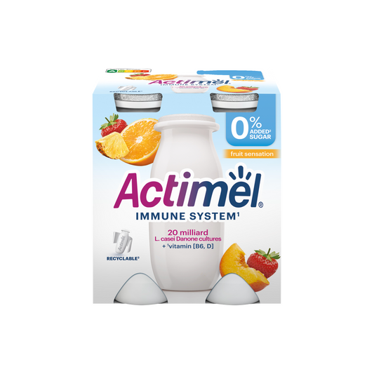 Danone Actimel vegyes gyümölcsízű sovány joghurtalapú ital  B6- és D-vitaminnal 4 x 100 g (400 g)