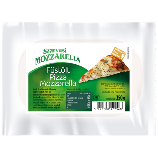 Szarvasi Mozzarella füstölt pizza mozzarella félkemény, félzsíros hevített-gyúrt sajt 350 g