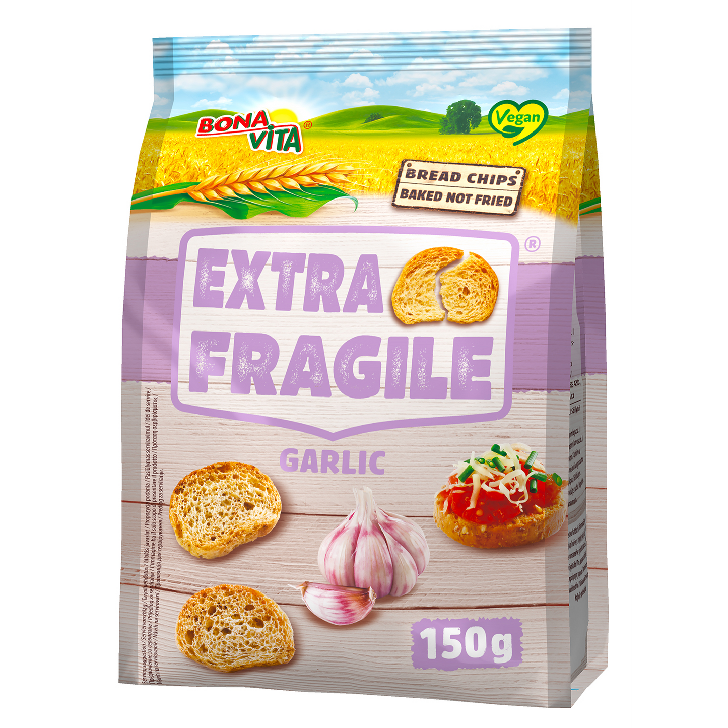 Extra törékeny mini kétszersült fokhagyma íz 150g