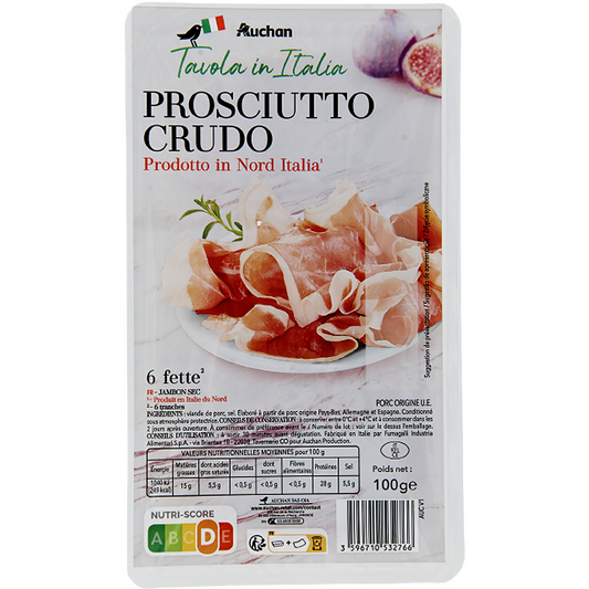 Auchan Tavola in Italia Prosciutto crudo 6 szeletes 100g