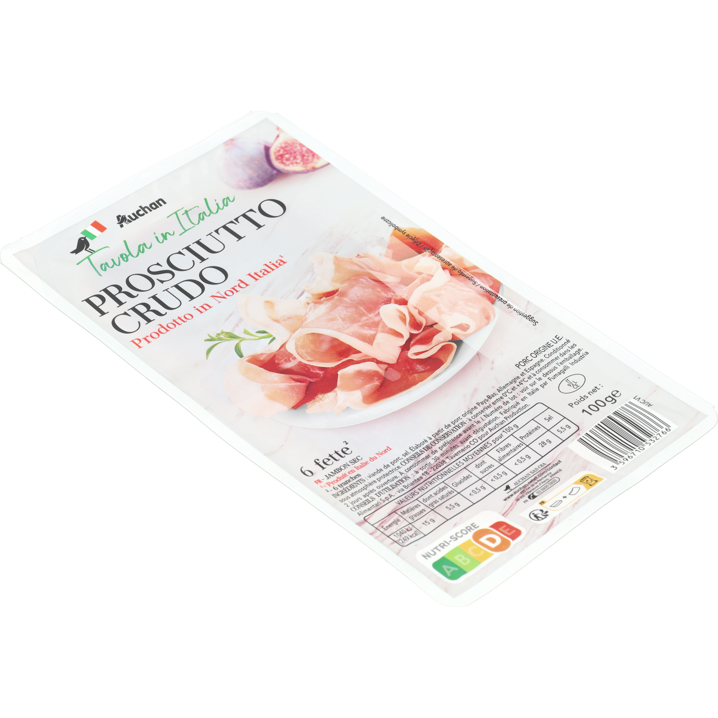 Auchan Tavola in Italia Prosciutto crudo 6 szeletes 100g