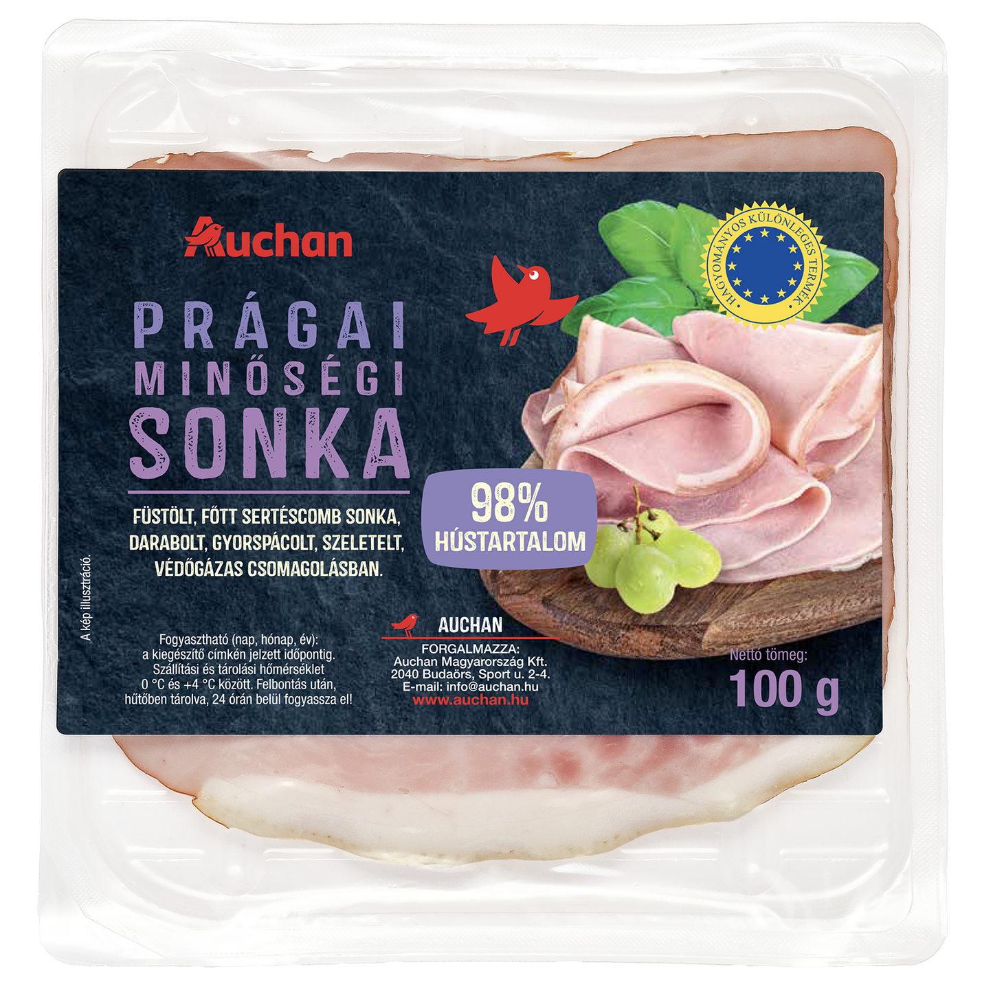 Auchan Kedvenc prágai minőségi sonka 100 g