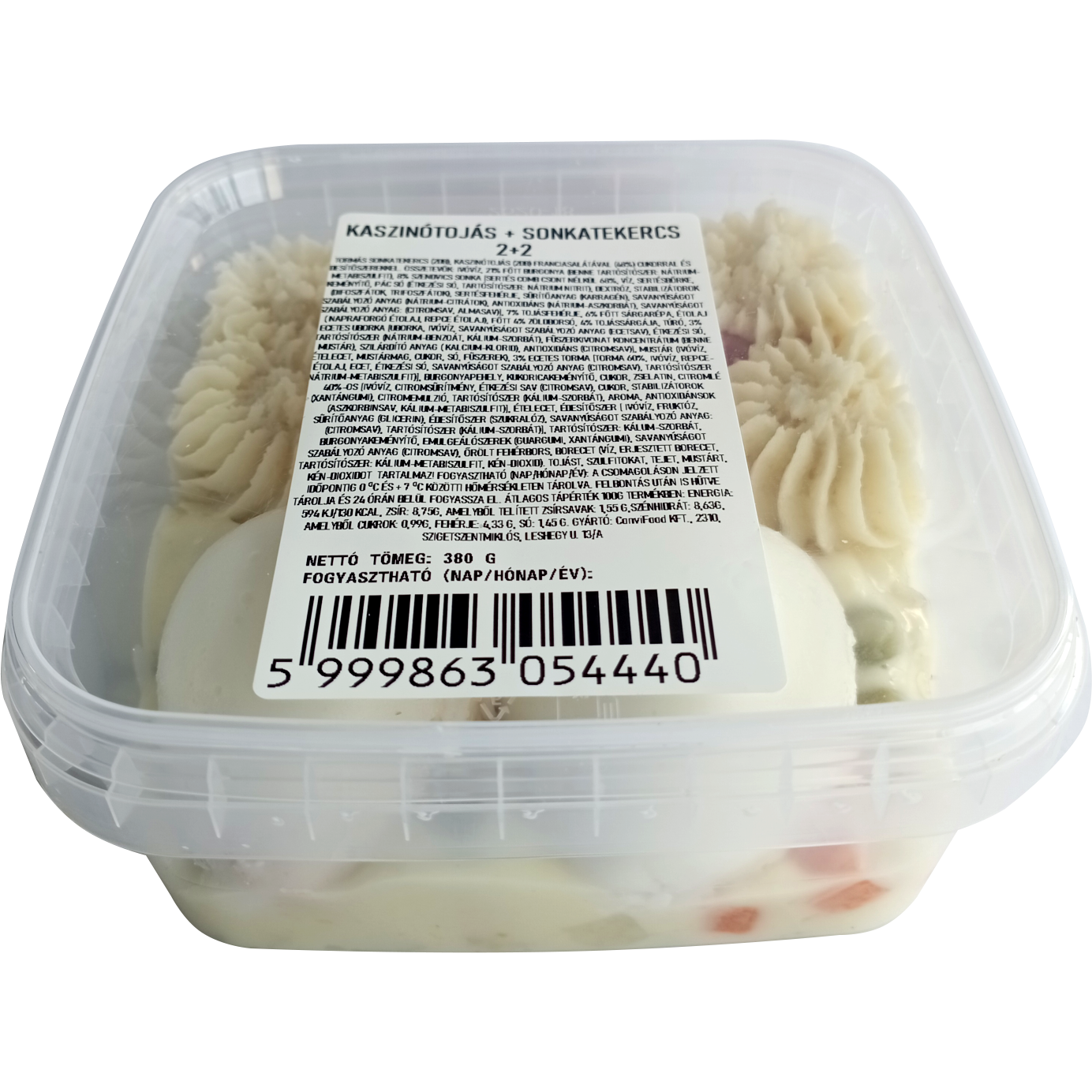 Tormás sonkatekercs, kaszinótojás, franciasalátával  380g