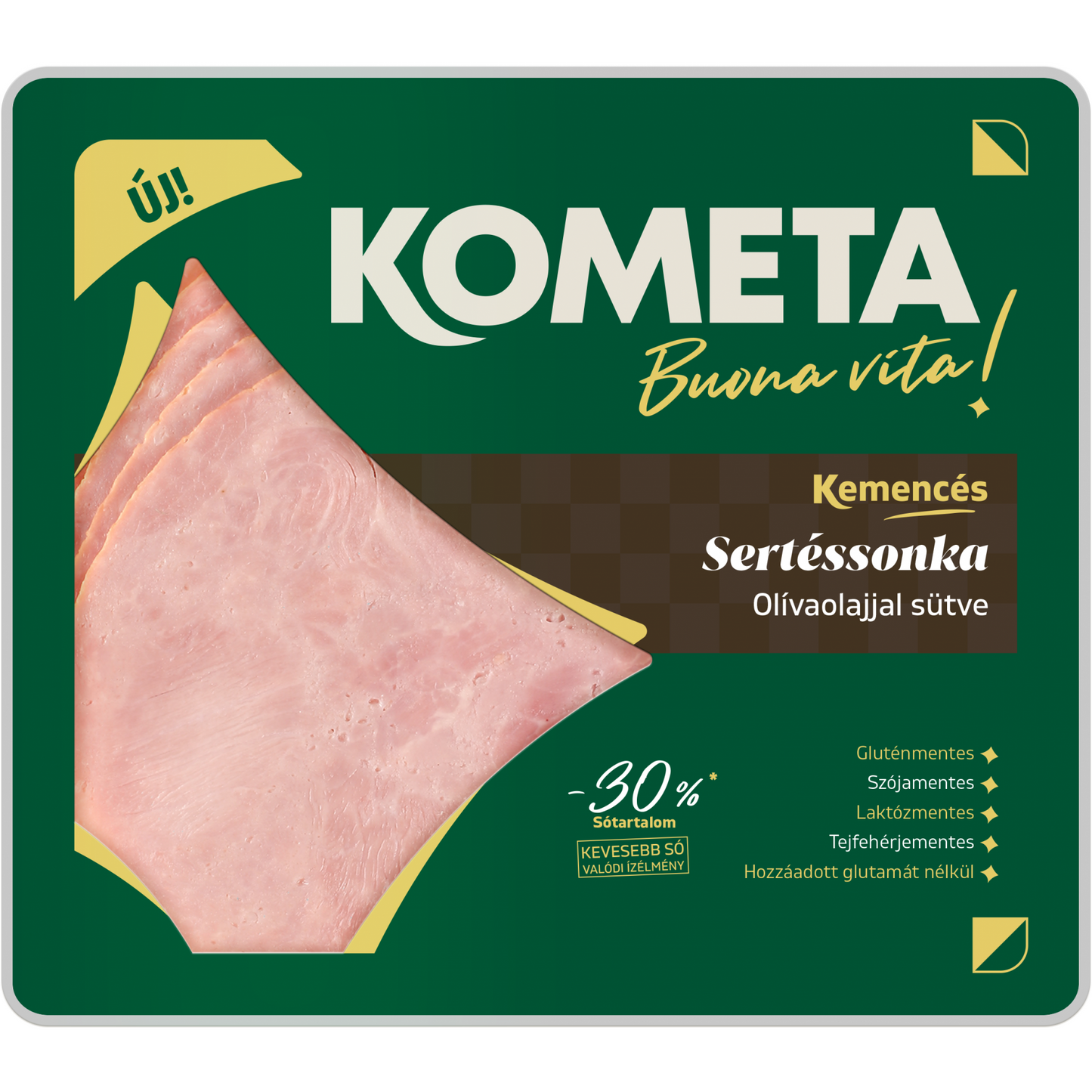 Kométa Kemencés szeletelt sült sertés sonka 90 g