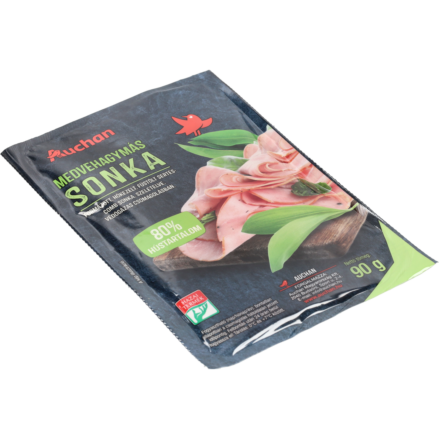 Auchan Kedvenc medvehagymás sertés sonka 90g