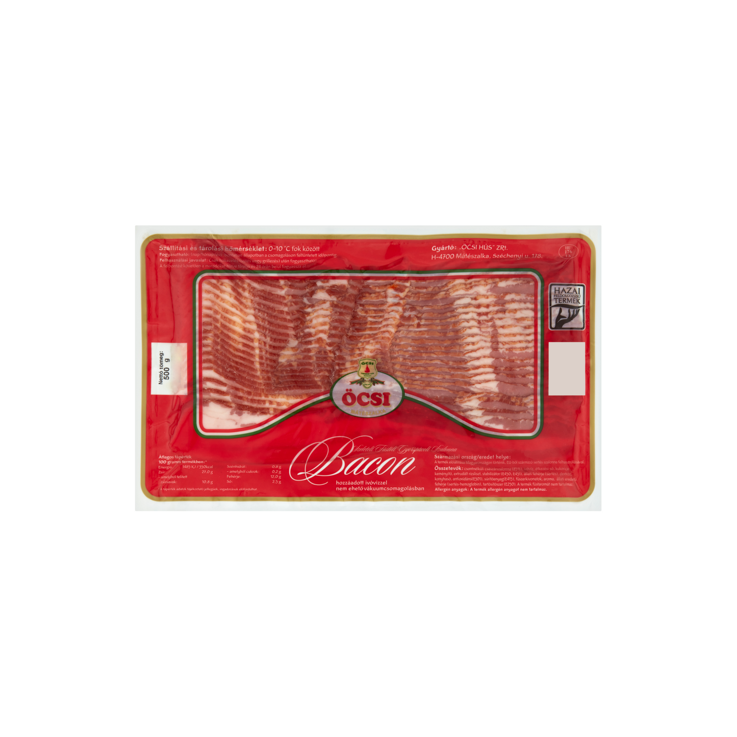 Öcsi szeletelt bacon 500 g