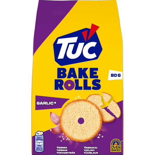 Tuc Bake Rolls fokhagymás kétszersült 80 g
