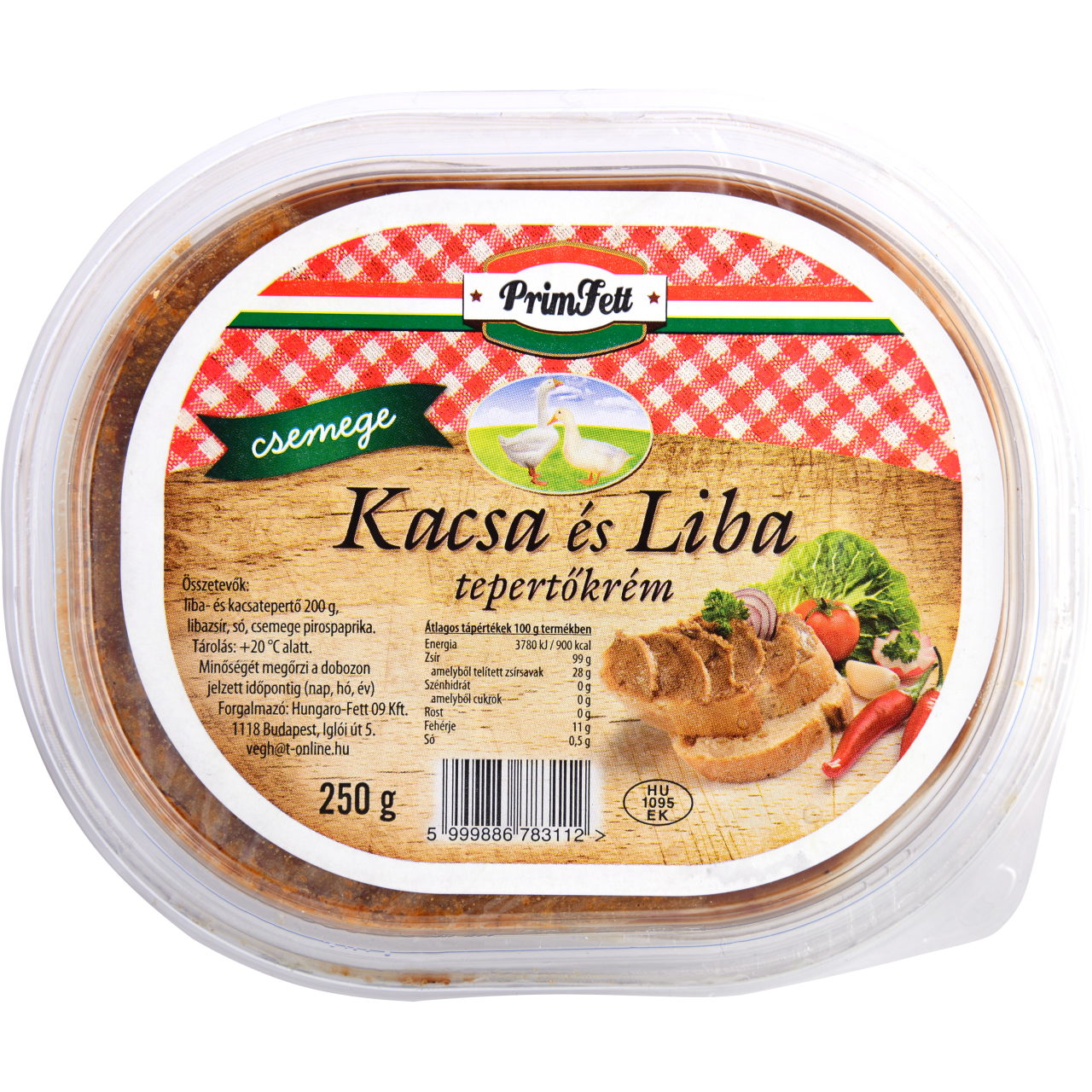 PrimFett csemege kacsa és liba tepertőkrém 250 g