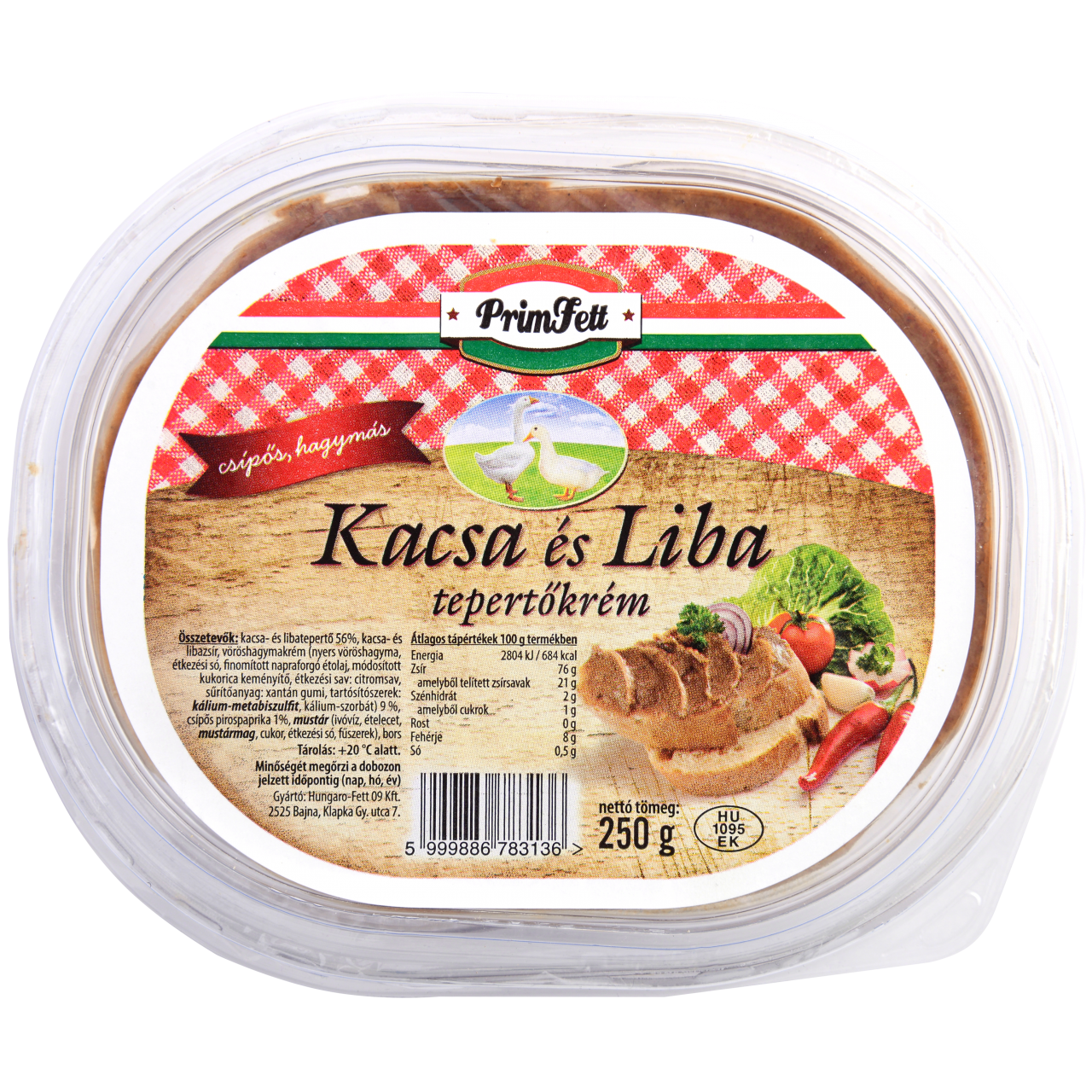 Csípős lilahagymás tepertőkrém 250 g