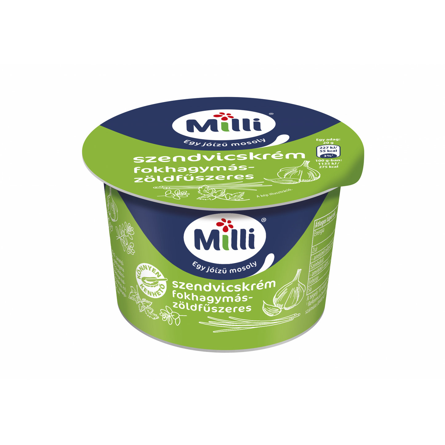 Milli fokhagymás-zöldfűszeres szendvicskrém 200 g